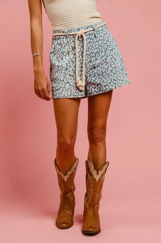 Rope Belt Leopard Shorts, image 5