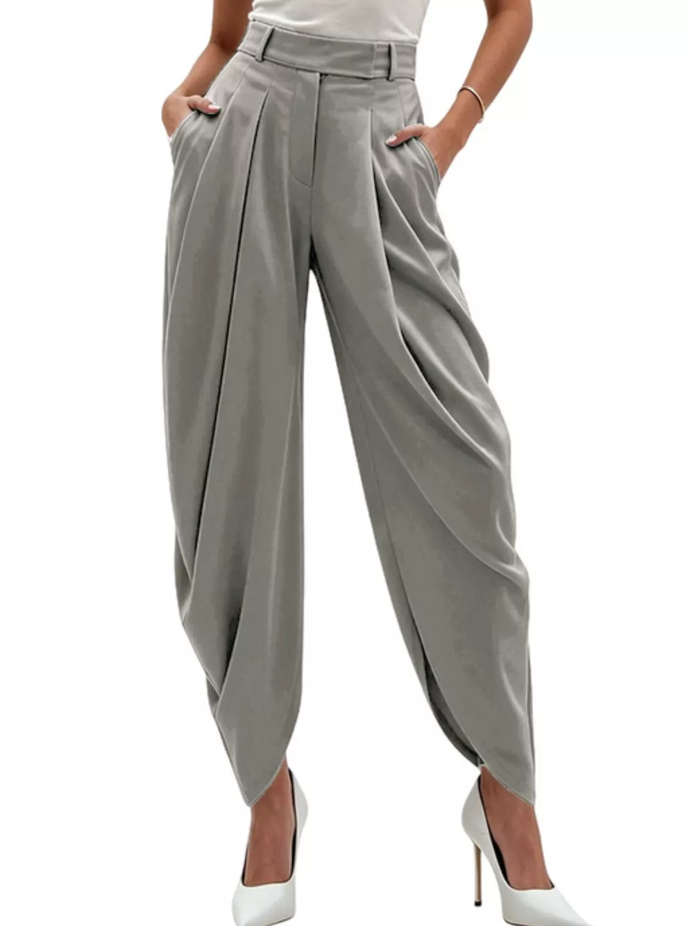 High-Waisted Pleated Drape Pants, image 13