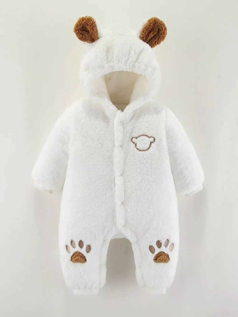 Children's Cozy Bear Hooded Fleece One-Piece, image 13