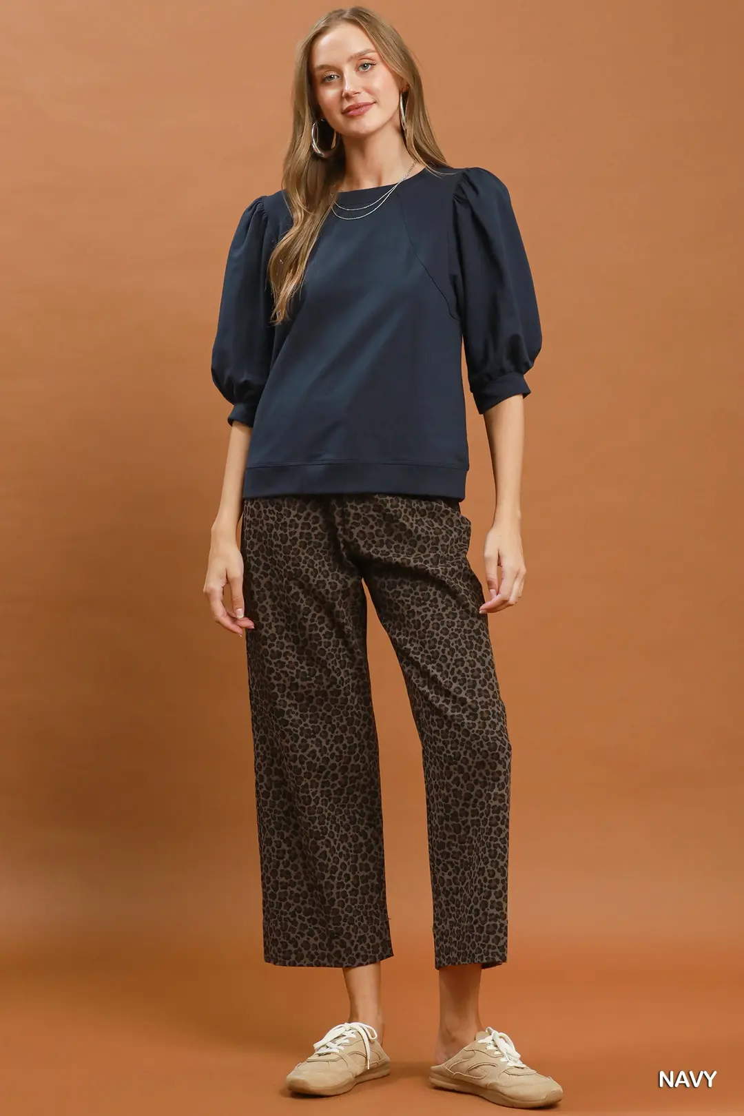 Puff Sleeve Round Neck Sweatshirt, image 4
