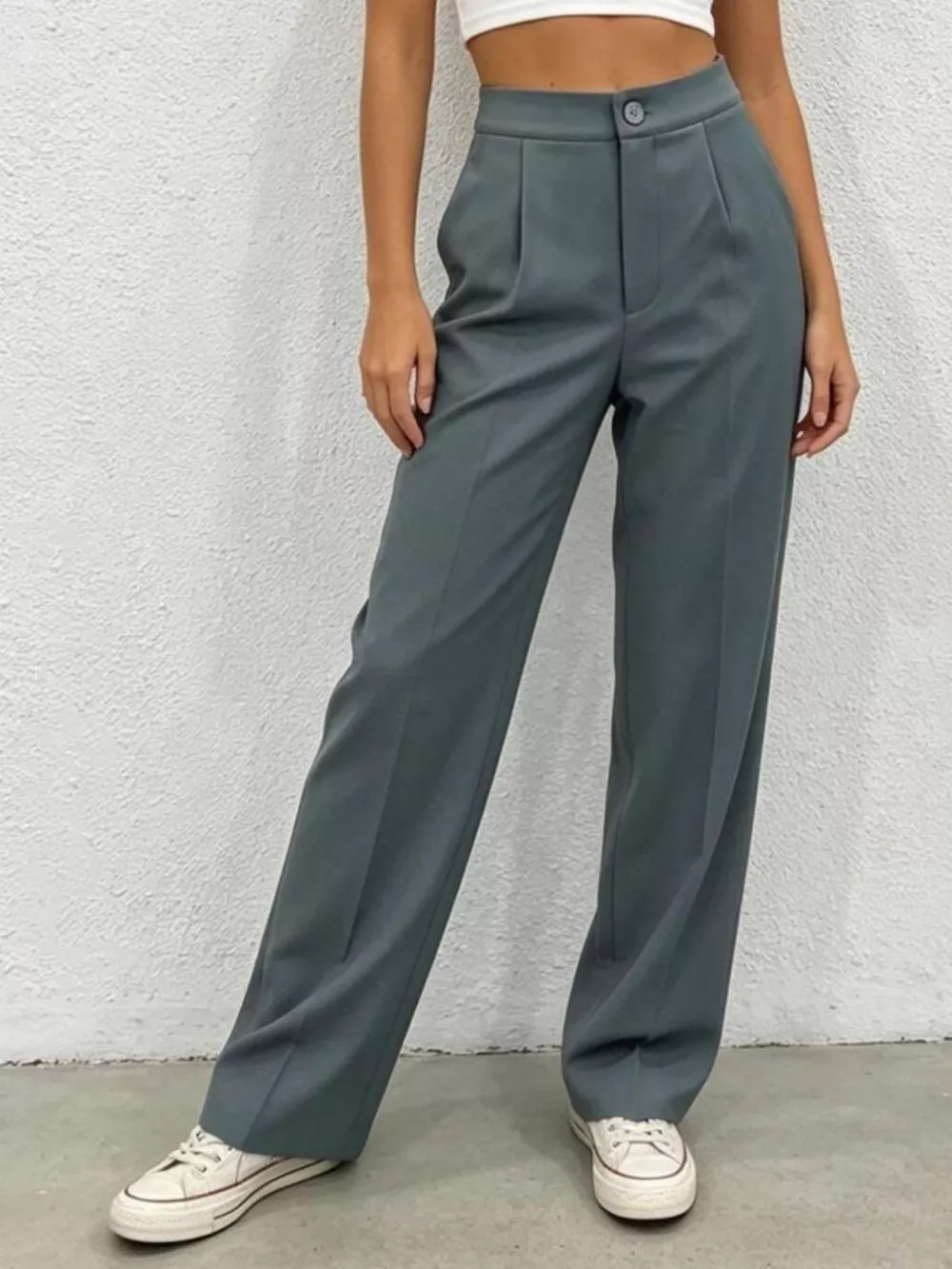 High Waist Wide Leg Pleated Pants, image 3