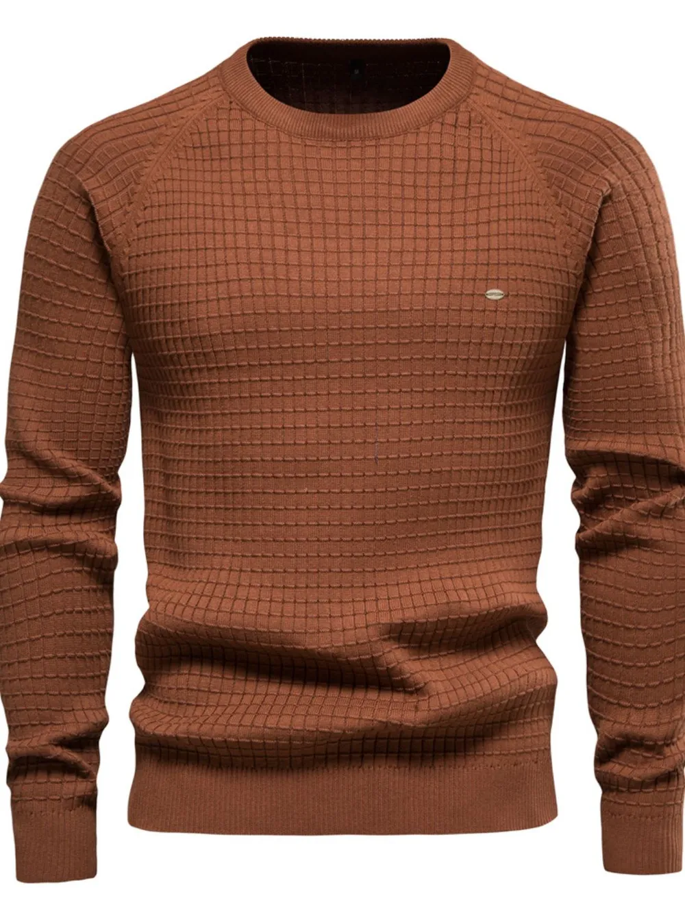 Texture Round Neck Long Sleeve Sweater, image 10