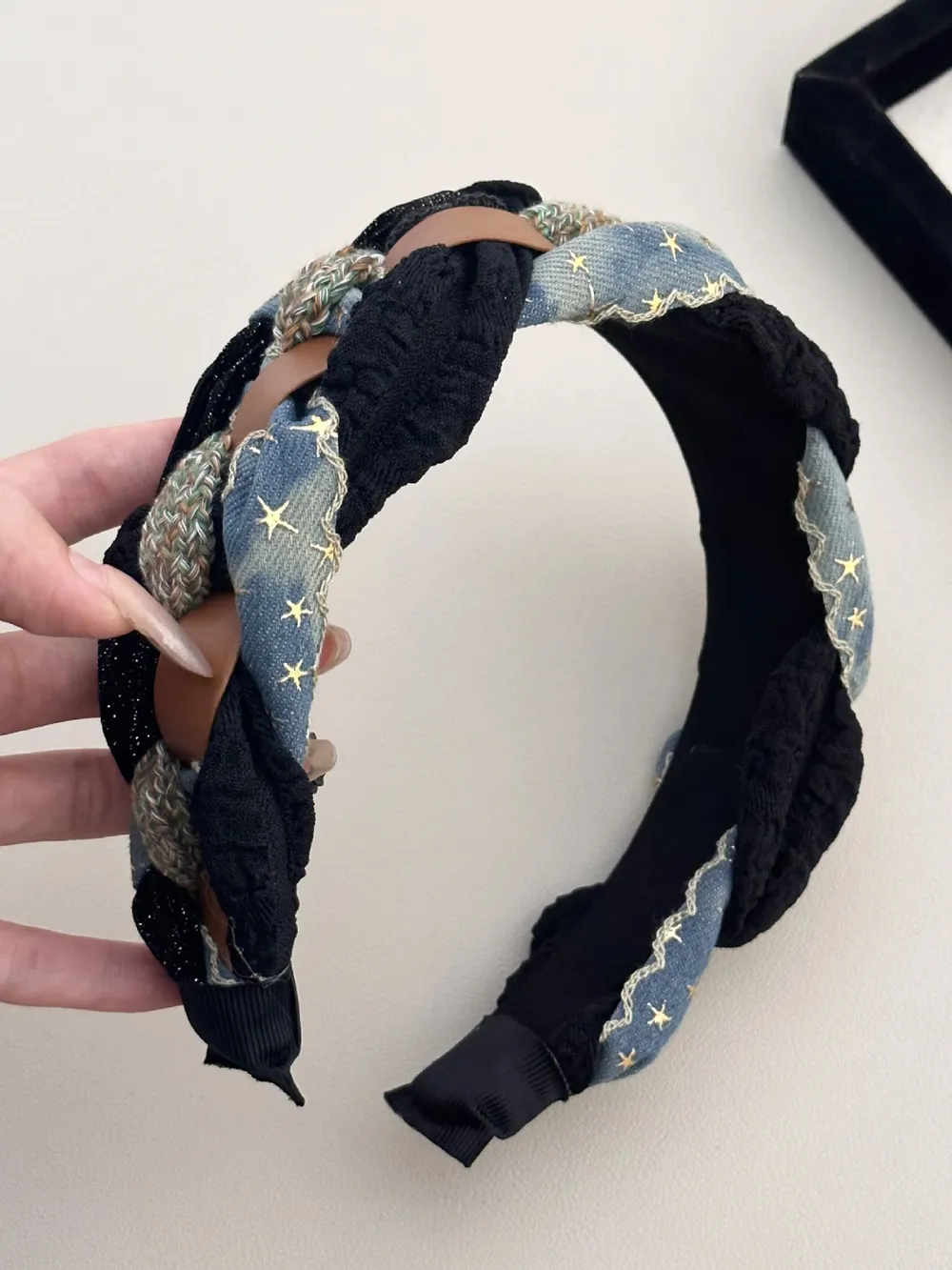 Denim Braided Wide Headband, image 3