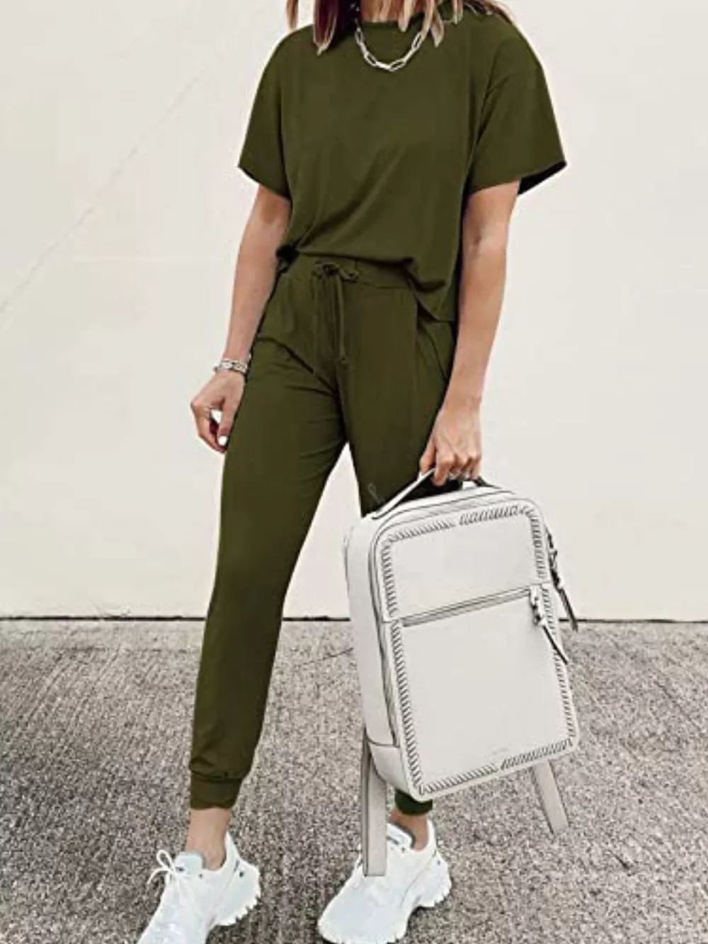 Full Size Round Neck Top and Drawstring Pants Set Plus Size, image 19