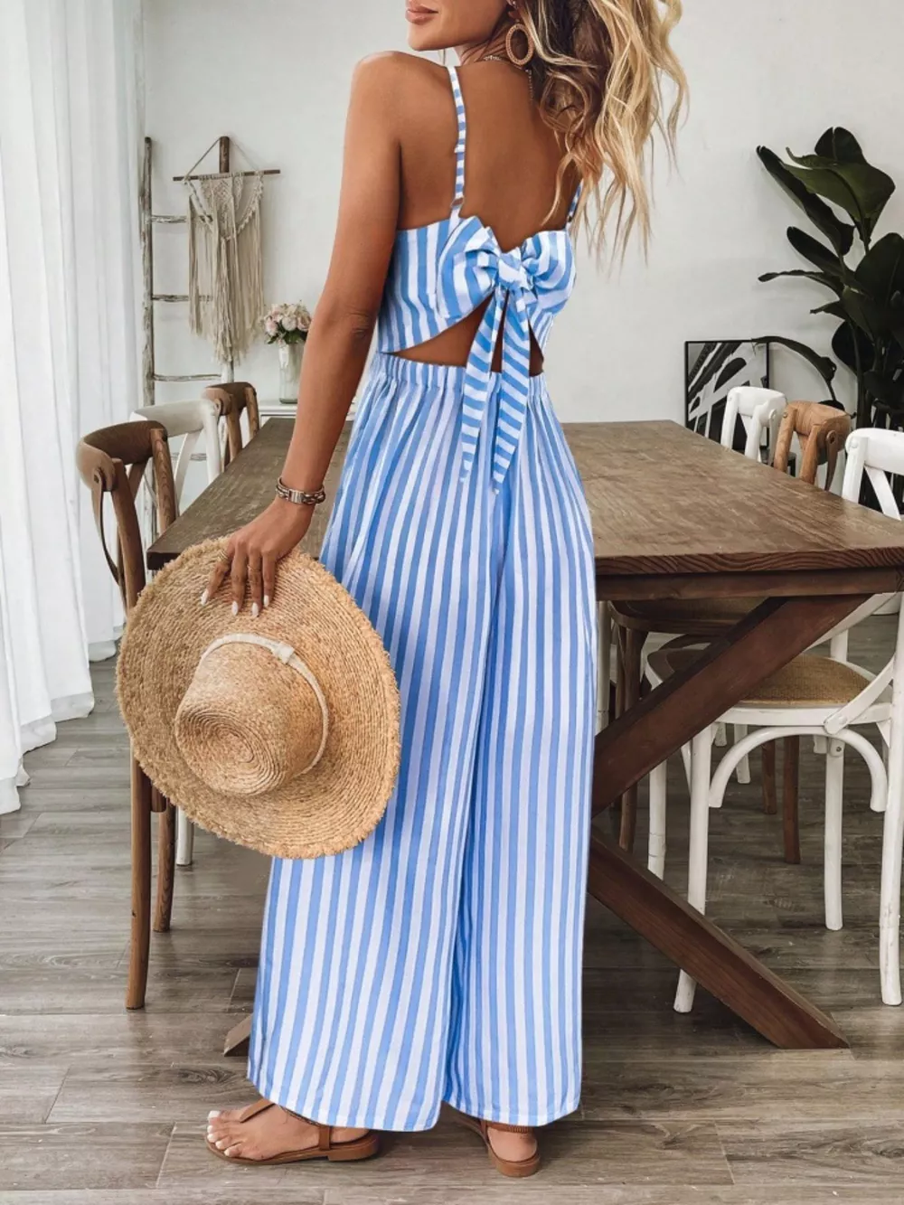 Spaghetti Strap Wide Leg Jumpsuit, image 12