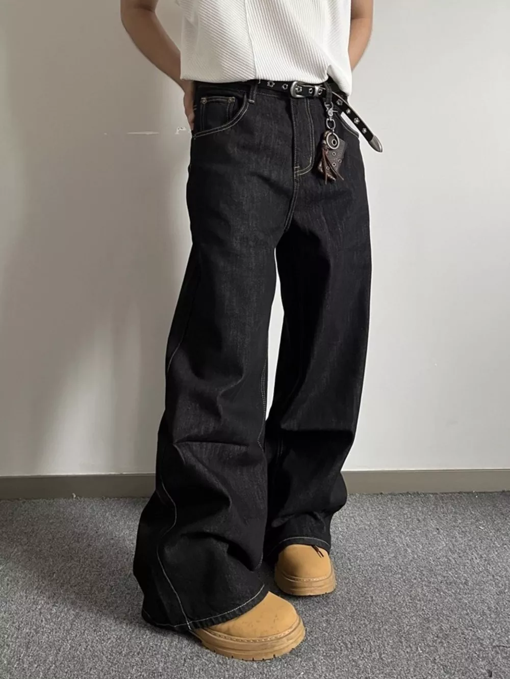 Men's Full Size Wide Leg Wash Jeans Plus Size, image 4