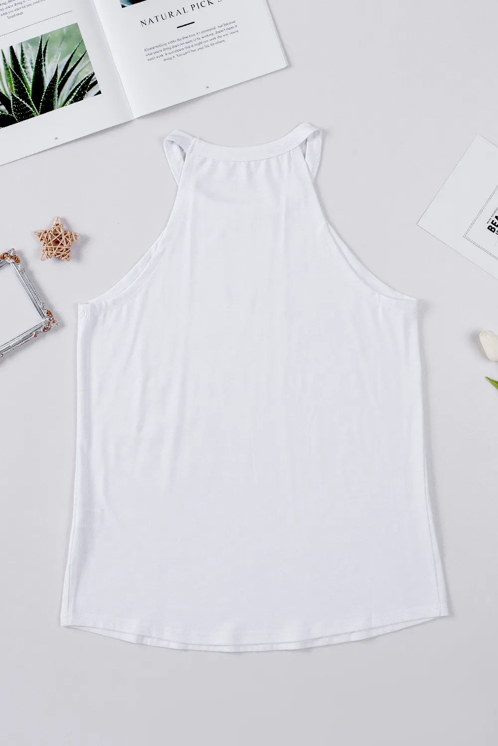 Sequin US Flag Star Grecian Neck Tank, image 4