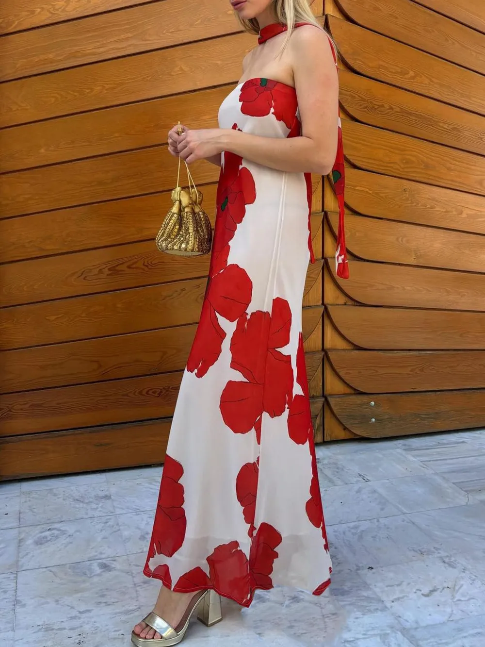Printed Tube Maxi Dress, image 18