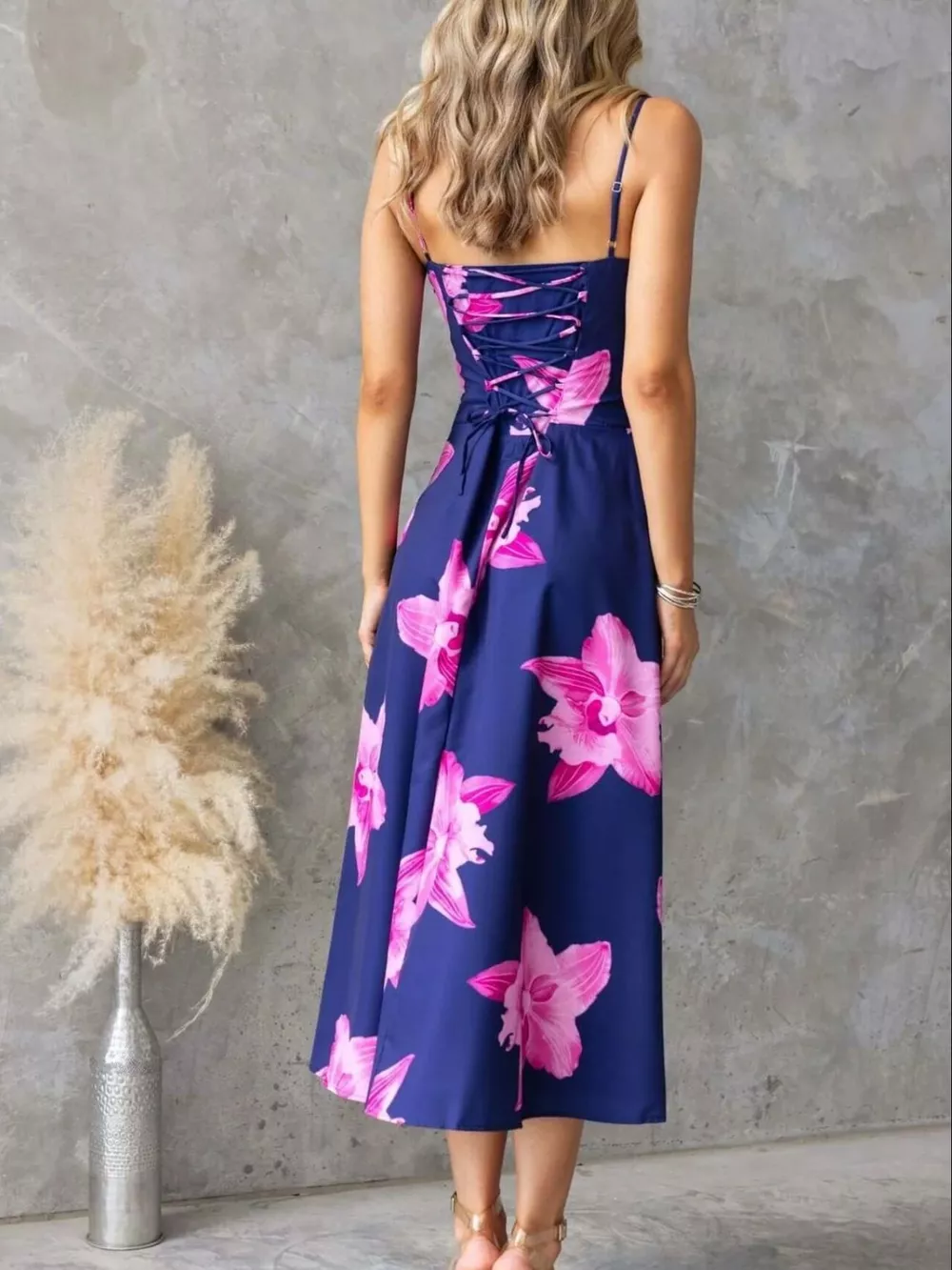 Floral Print Midi Cami Dress, image 5