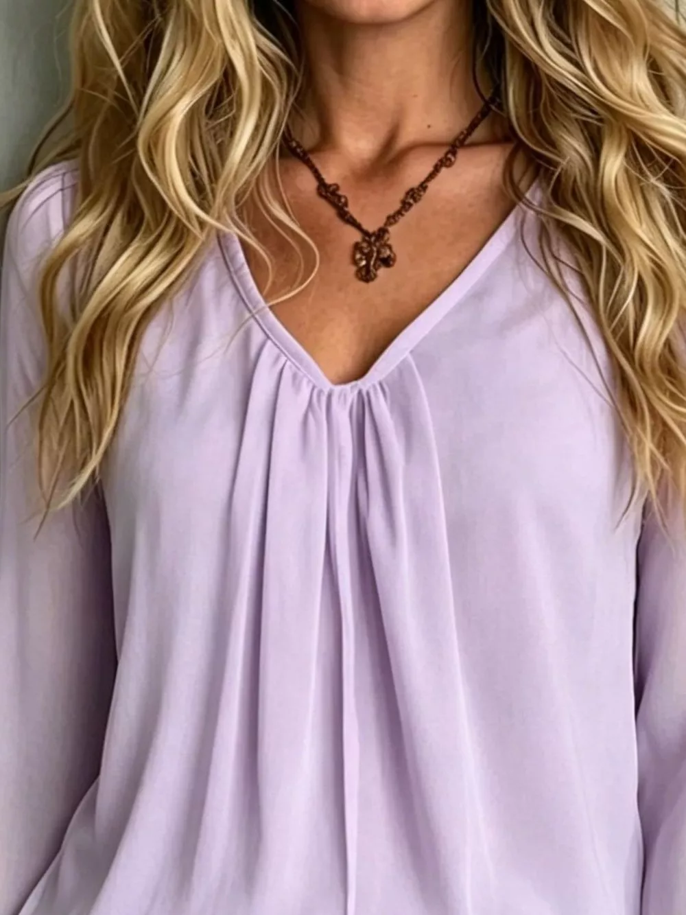 V-Neck Flounce Sleeve Blouse, image 8