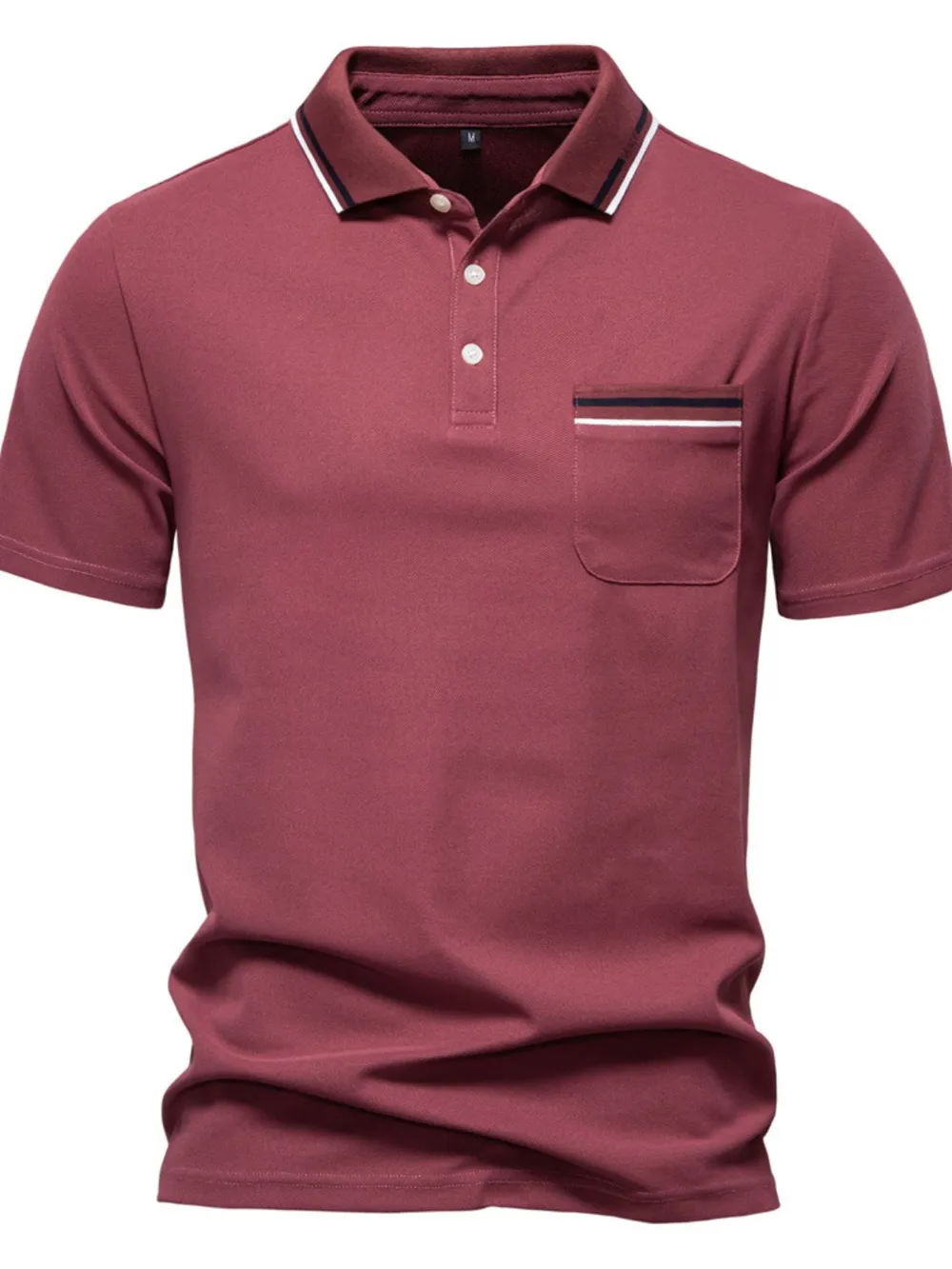 Men's Short Sleeve Collared Neck Striped Polo, image 8