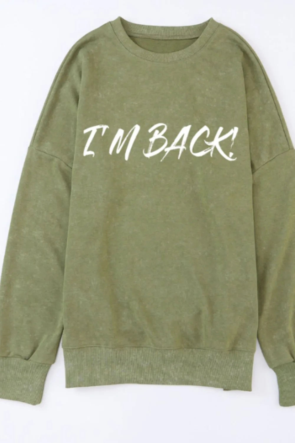 I'M BACK Round Neck Dropped Shoulder Sweatshirt, image 4