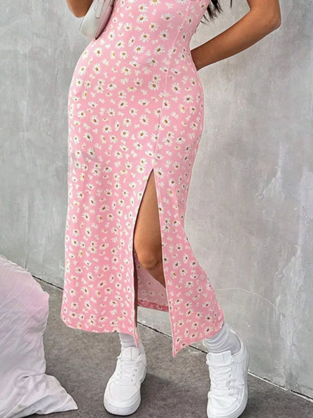 Slit Spaghetti Strap Midi Dress, image 13