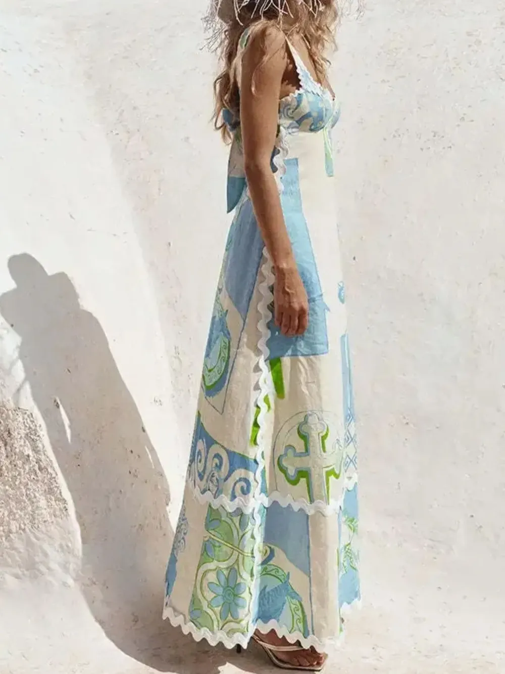 Tied Back Printed Maxi Dress, image 4