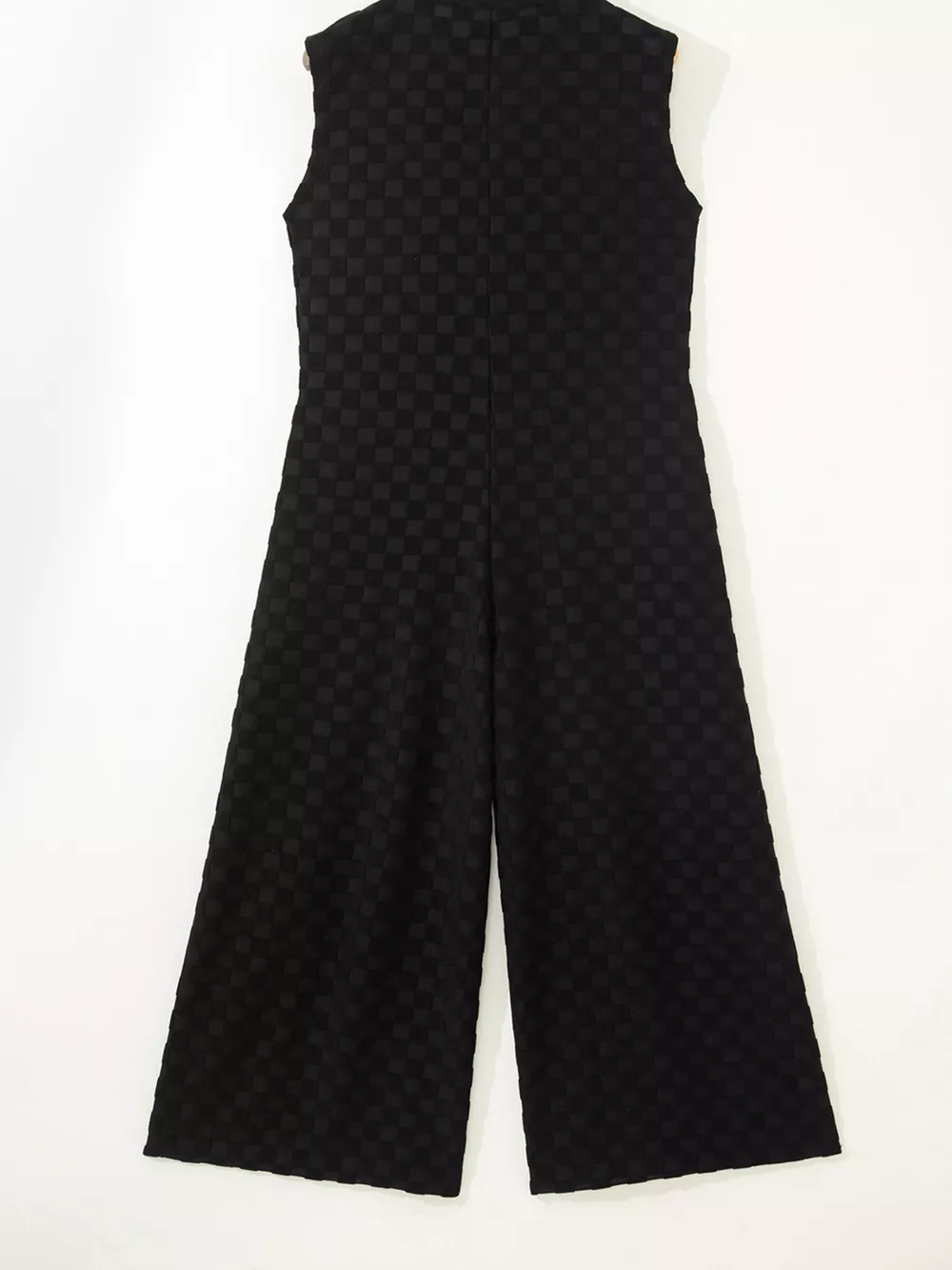 Checkered Sleeveless Wide Leg Jumpsuit, image 4
