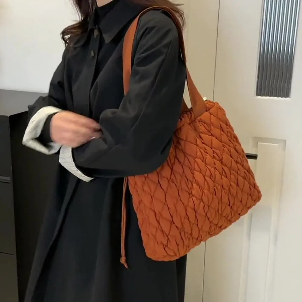 Drawstring Bubble Texture Tote Bag, image 21