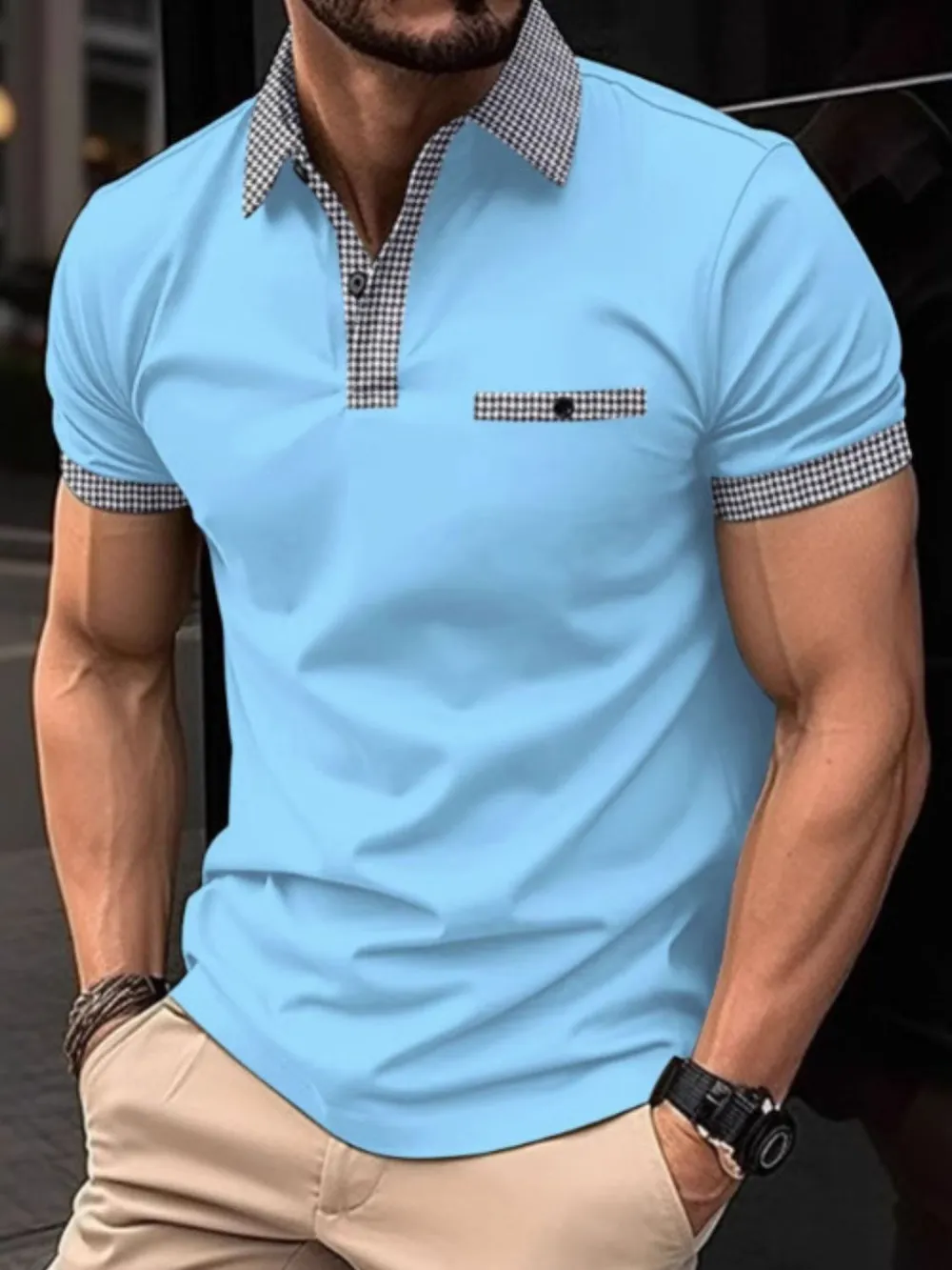 Men's Full Size Collared Neck Short Sleeve Polo Plus Size, image 2