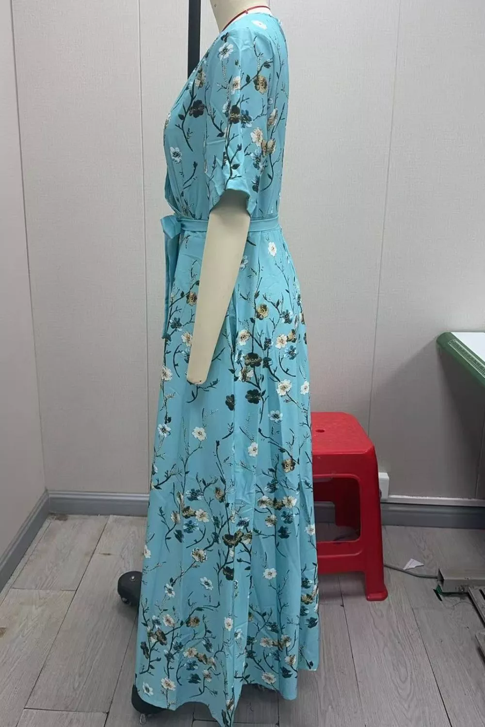 Floral Surplice Short Sleeve Dress, image 4