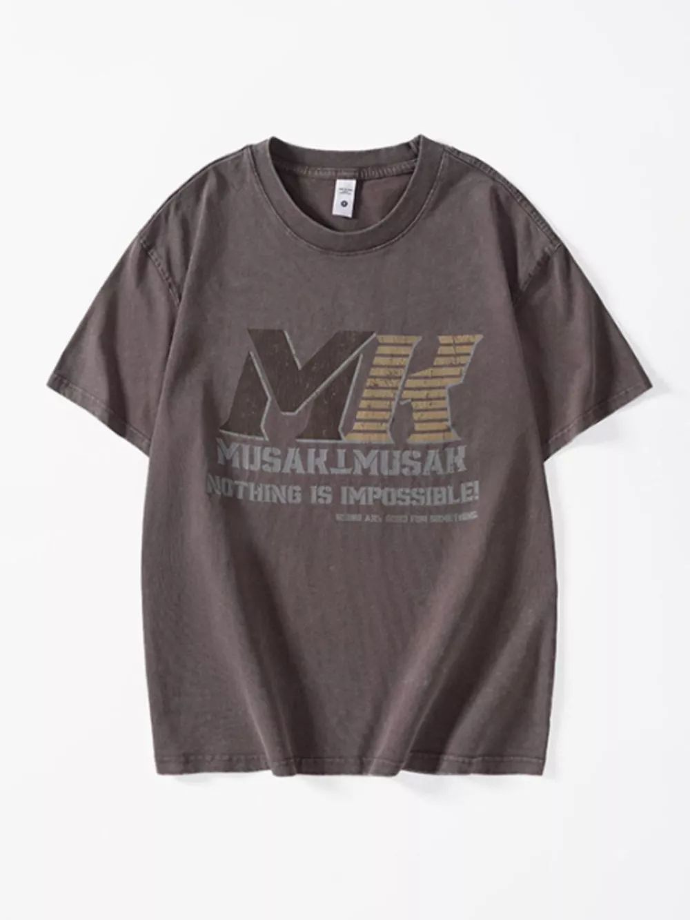Men's Plus Size Letter Round Neck Short Sleeve T-Shirt, image 6