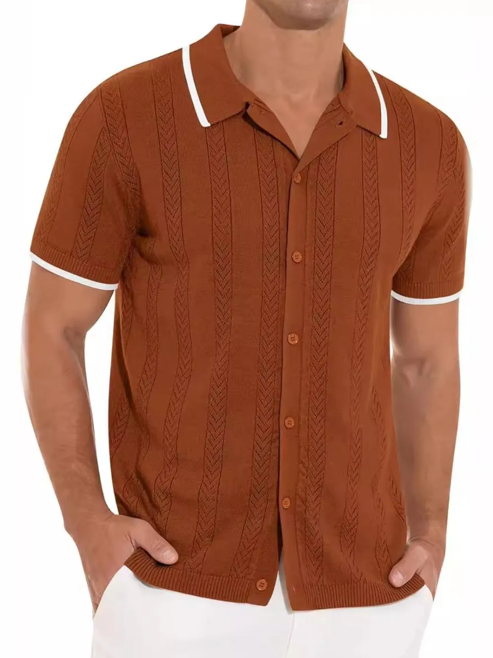 Men's Full Size Button Down Short Sleeve Shirt Plus Size, image 5