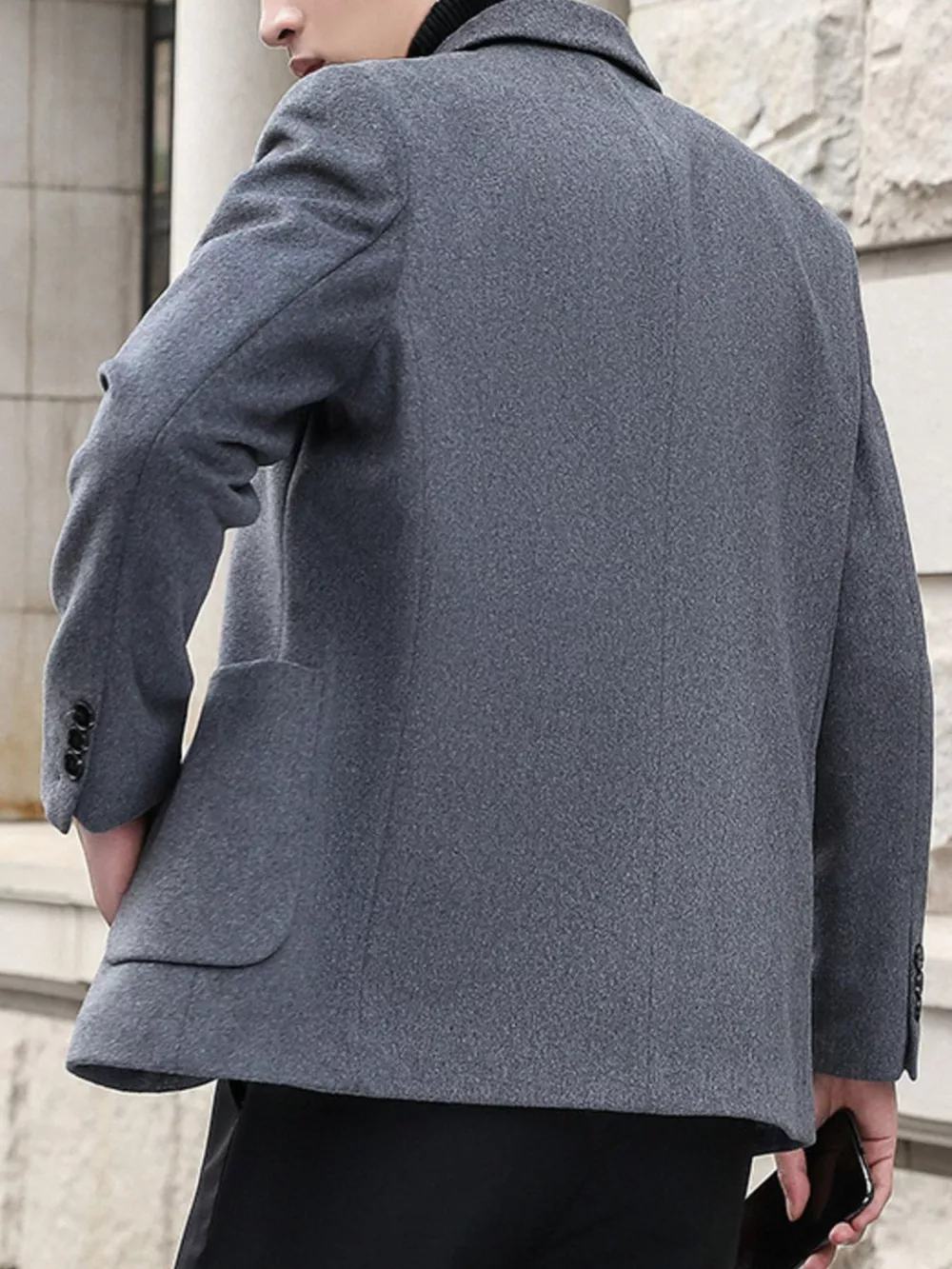 Men's Plus Size Lapel Collar Long Sleeve Blazer, image 6