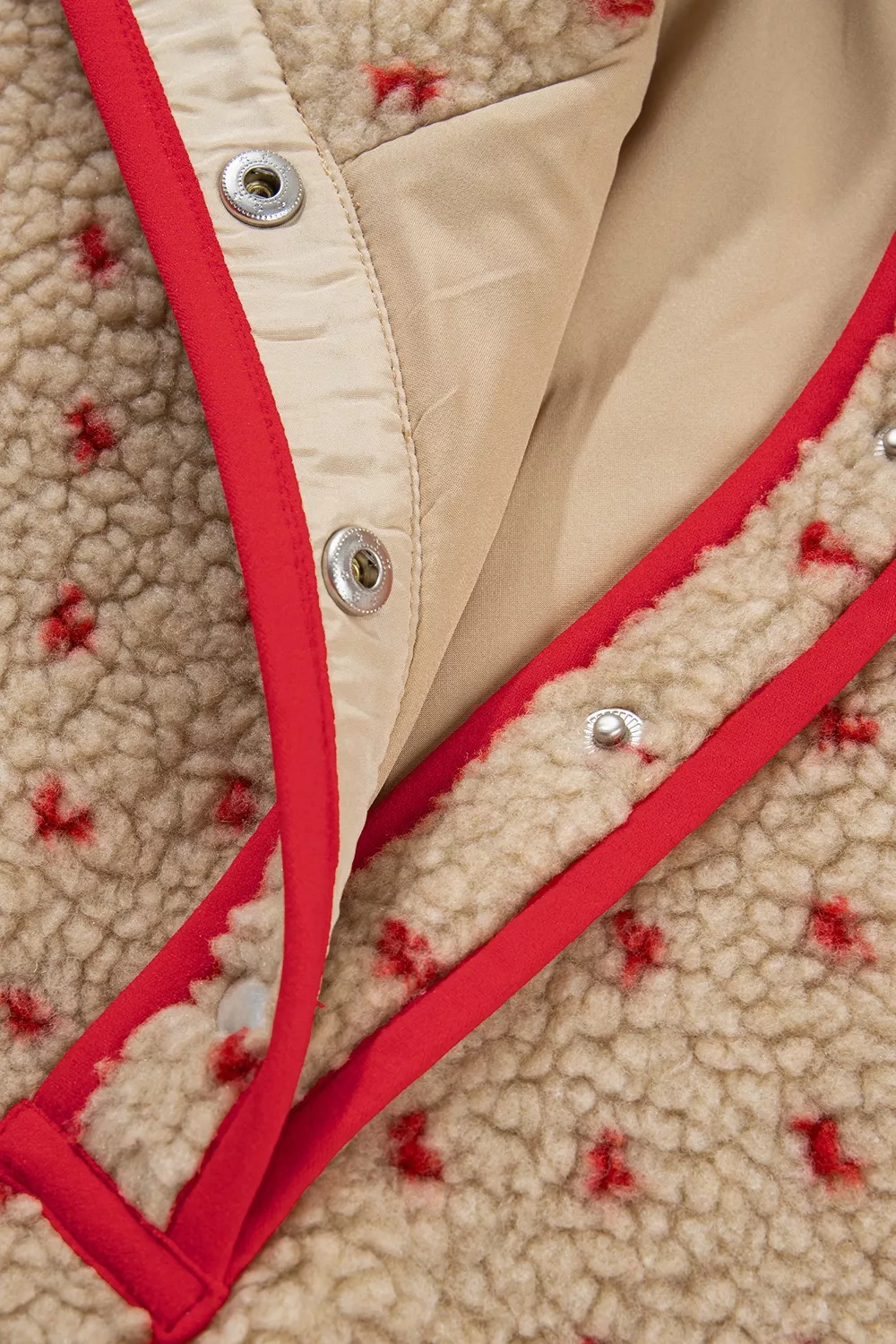 Heart Pattern Fleece Colorblock Collar Long Sleeve Sweatshirt, image 8