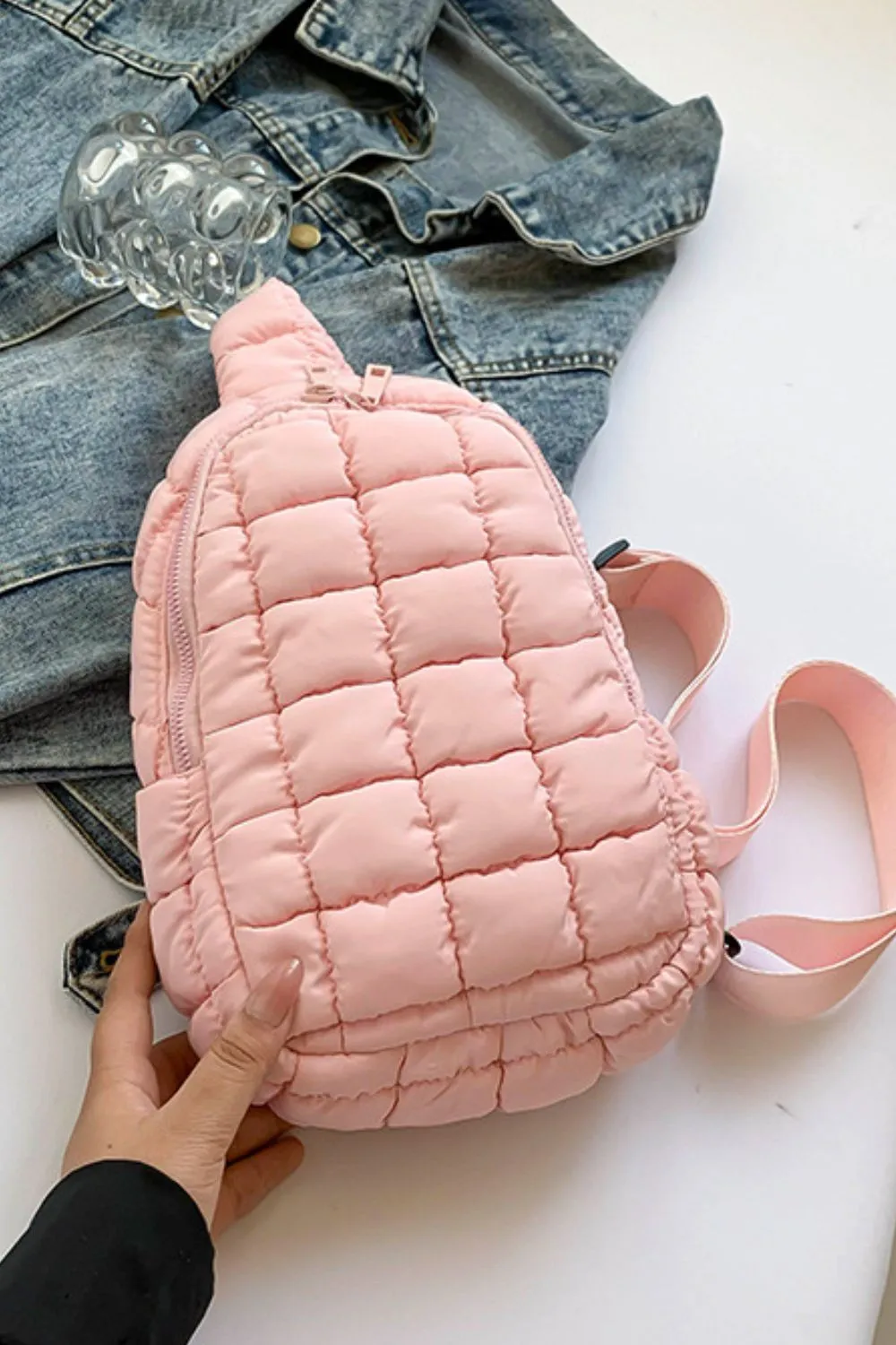 Quilted Nylon Crossbody Bag, image 11