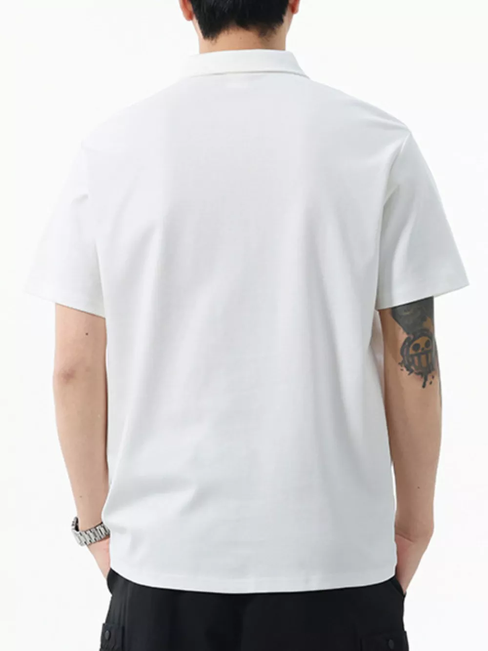 Men's Full Size Button Detail Short Sleeve Polo Plus Size, image 3