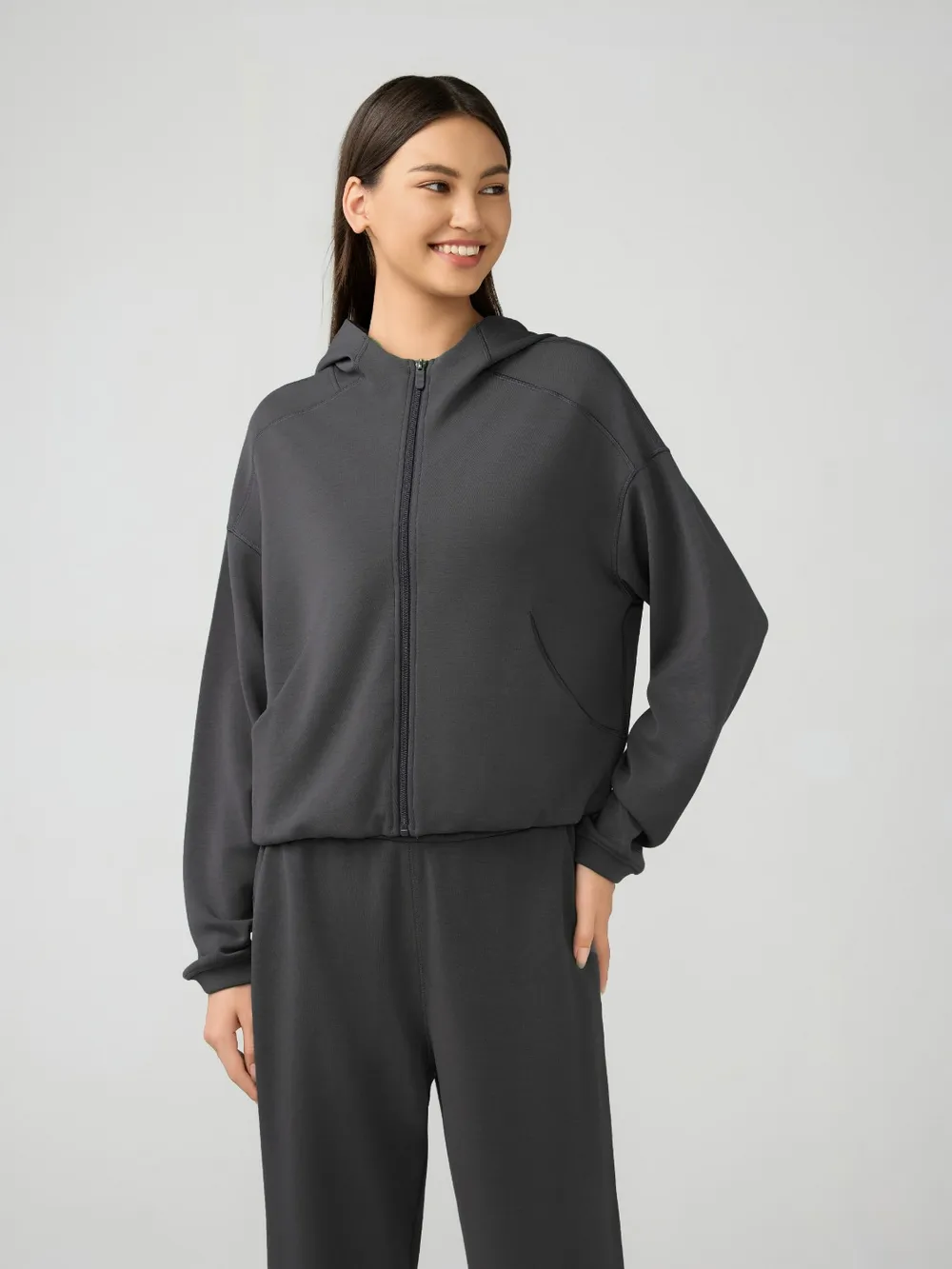 Zip Up Dropped Shouder Active Hooded, image 12