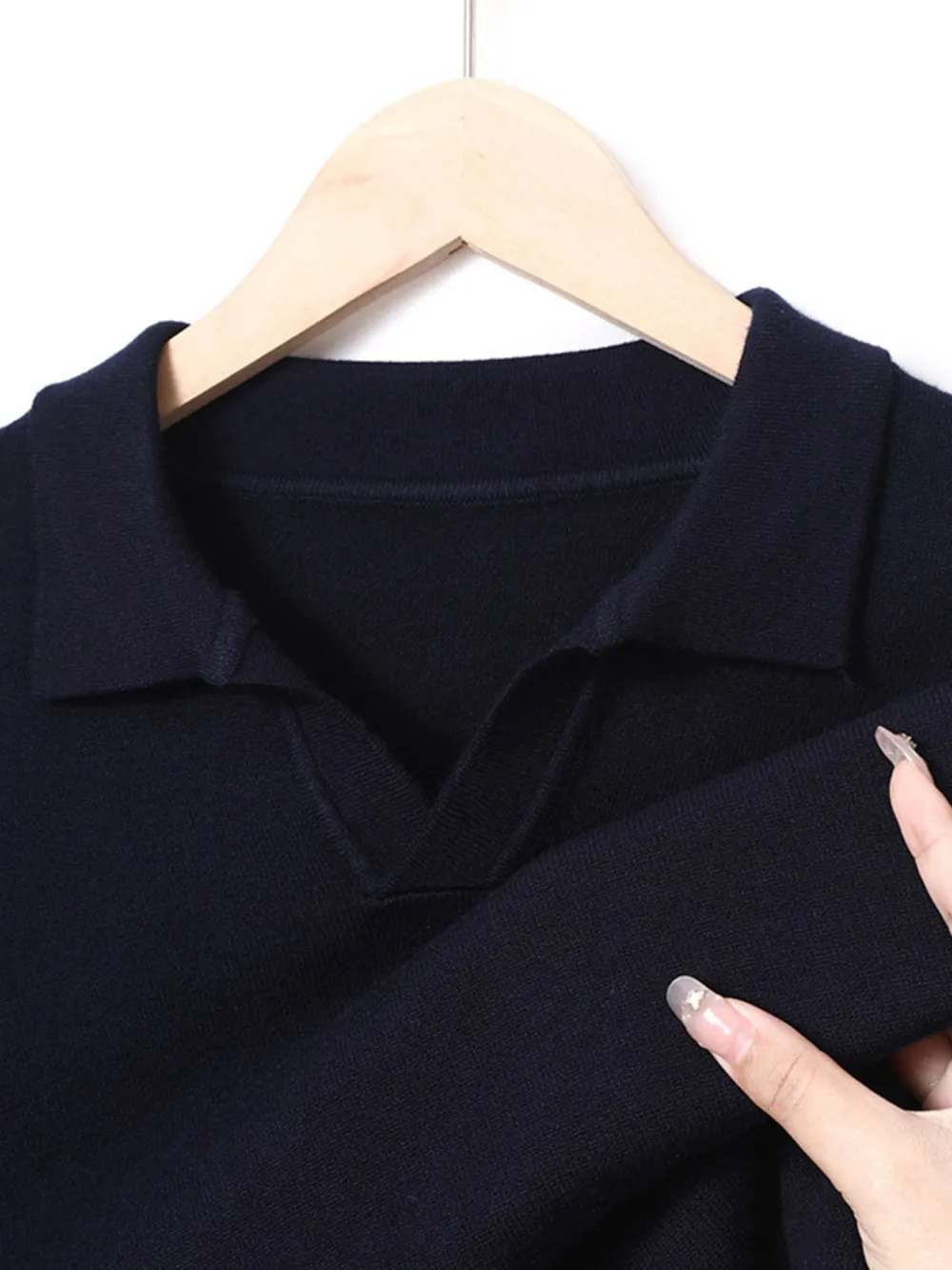Men's Full Size Collared Neck Long Sleeve Polo Plus Size, image 8