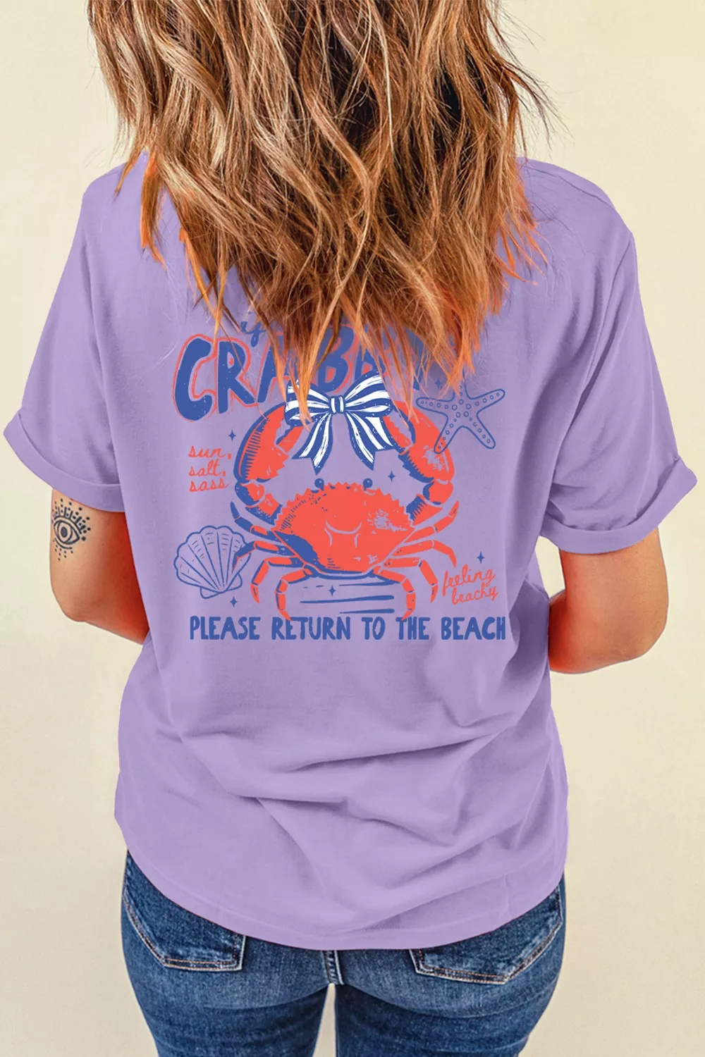 CRABBY Beach Day Graphic T Shirt, image 3