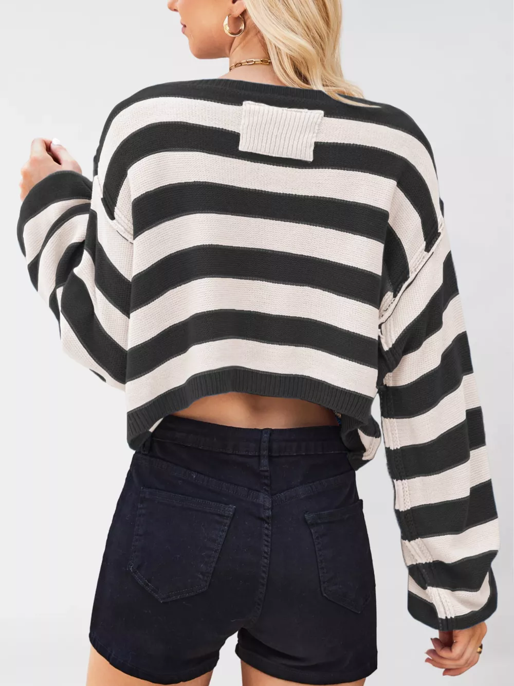 Striped Dropped Shoulder Sweater, image 10