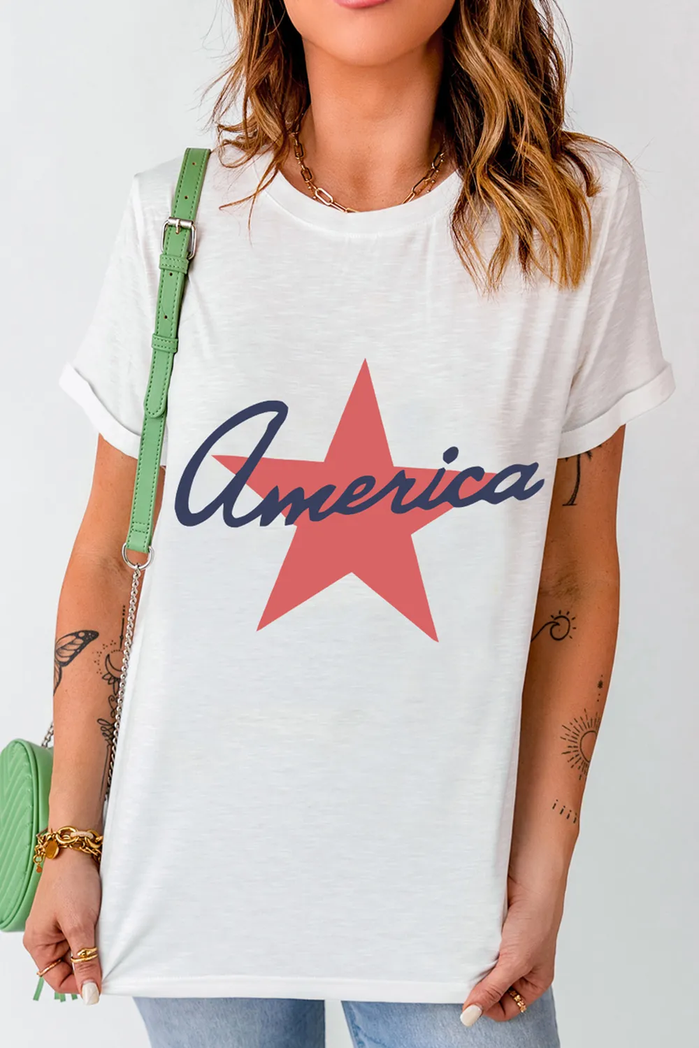 Star Round Neck Short Sleeve T-Shirt, image 3