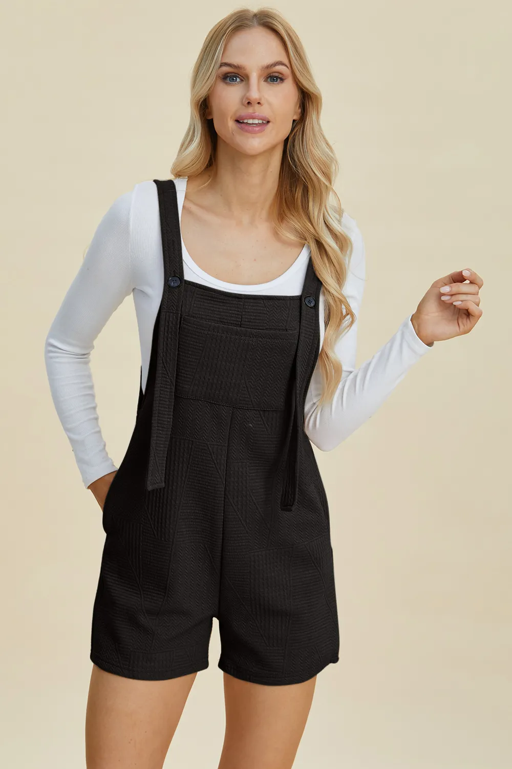 Full Size Texture Sleeveless Romper, image 13