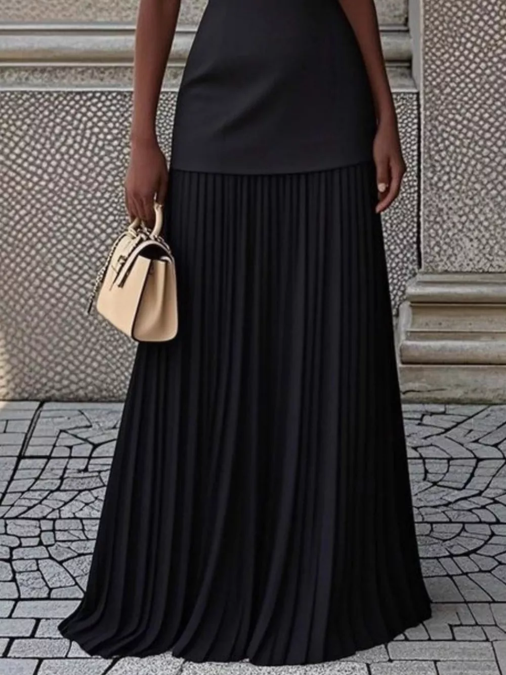 Sleeveless Pleated Maxi Dress, image 4