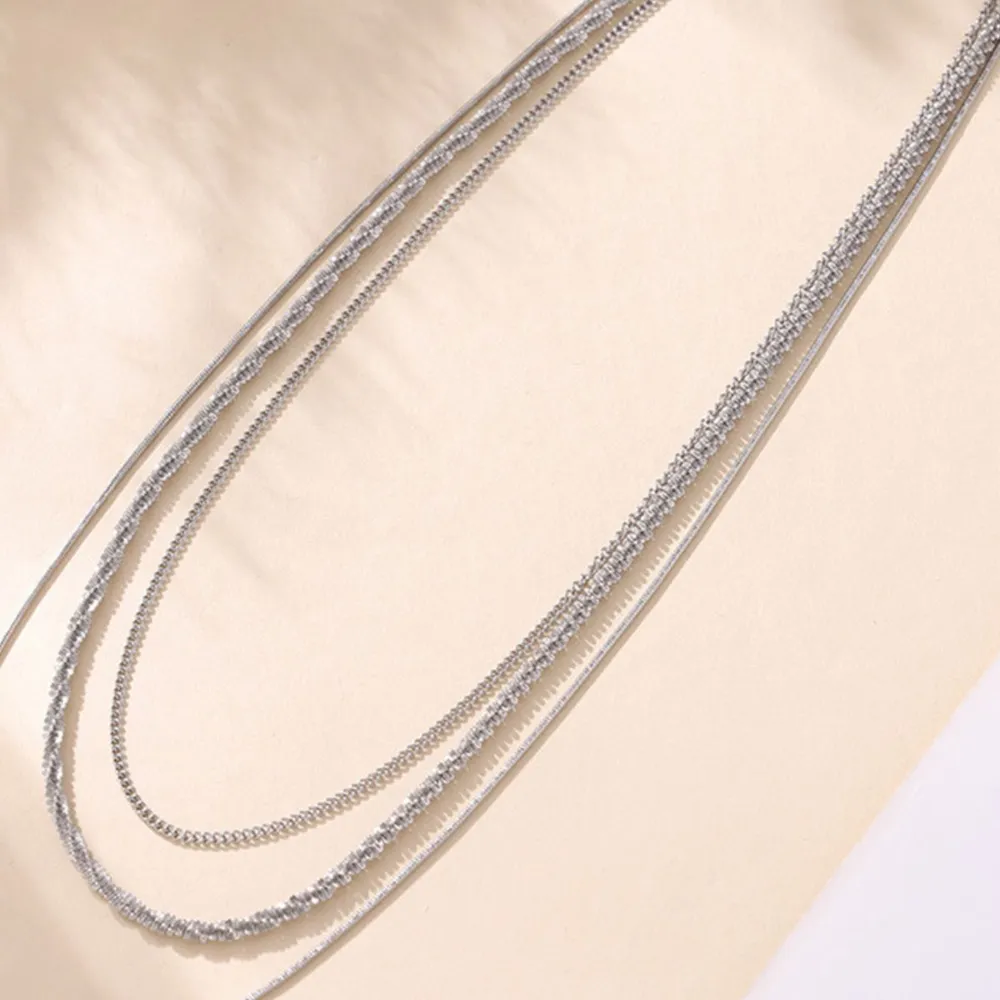 Titanium Steel Three-Layered Necklace, image 4