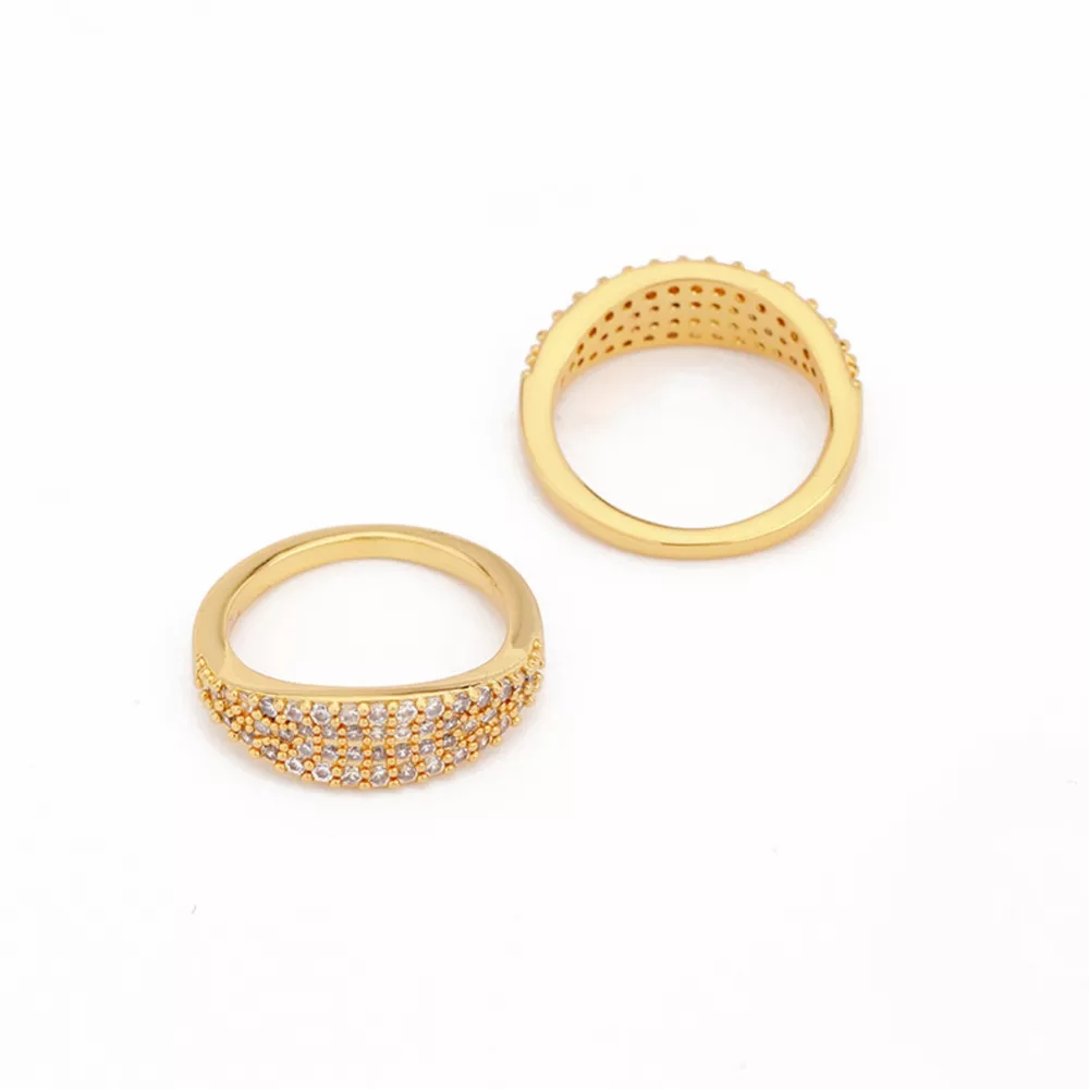 18K Gold-Plated Copper Zircon Round Ring, image 3