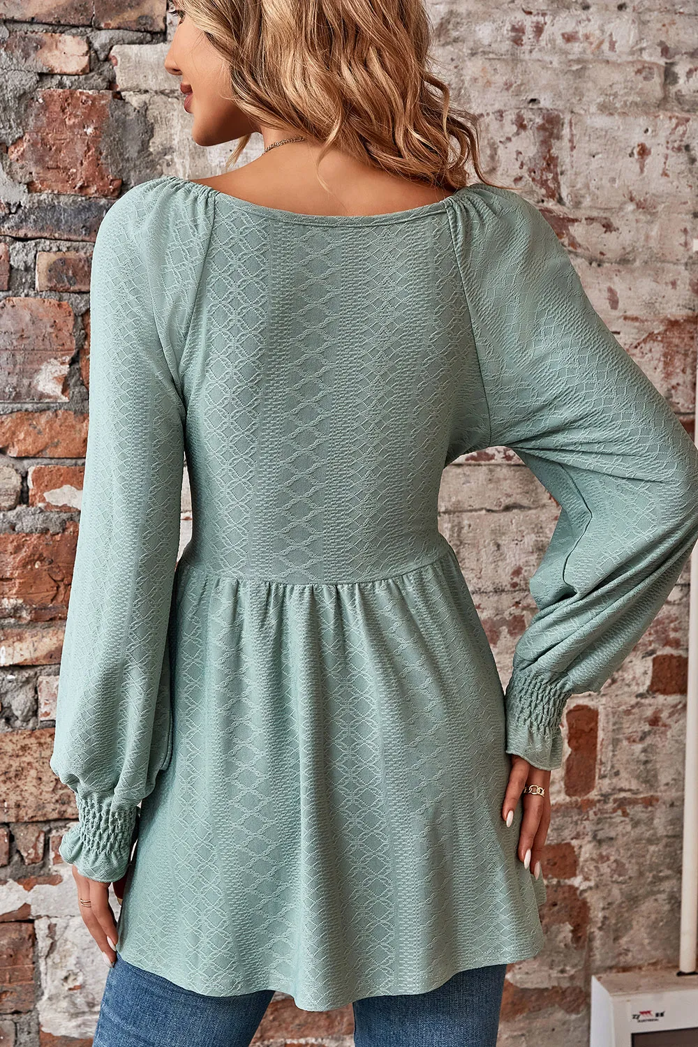 Peplum V-Neck Long Sleeve Blouse, image 14