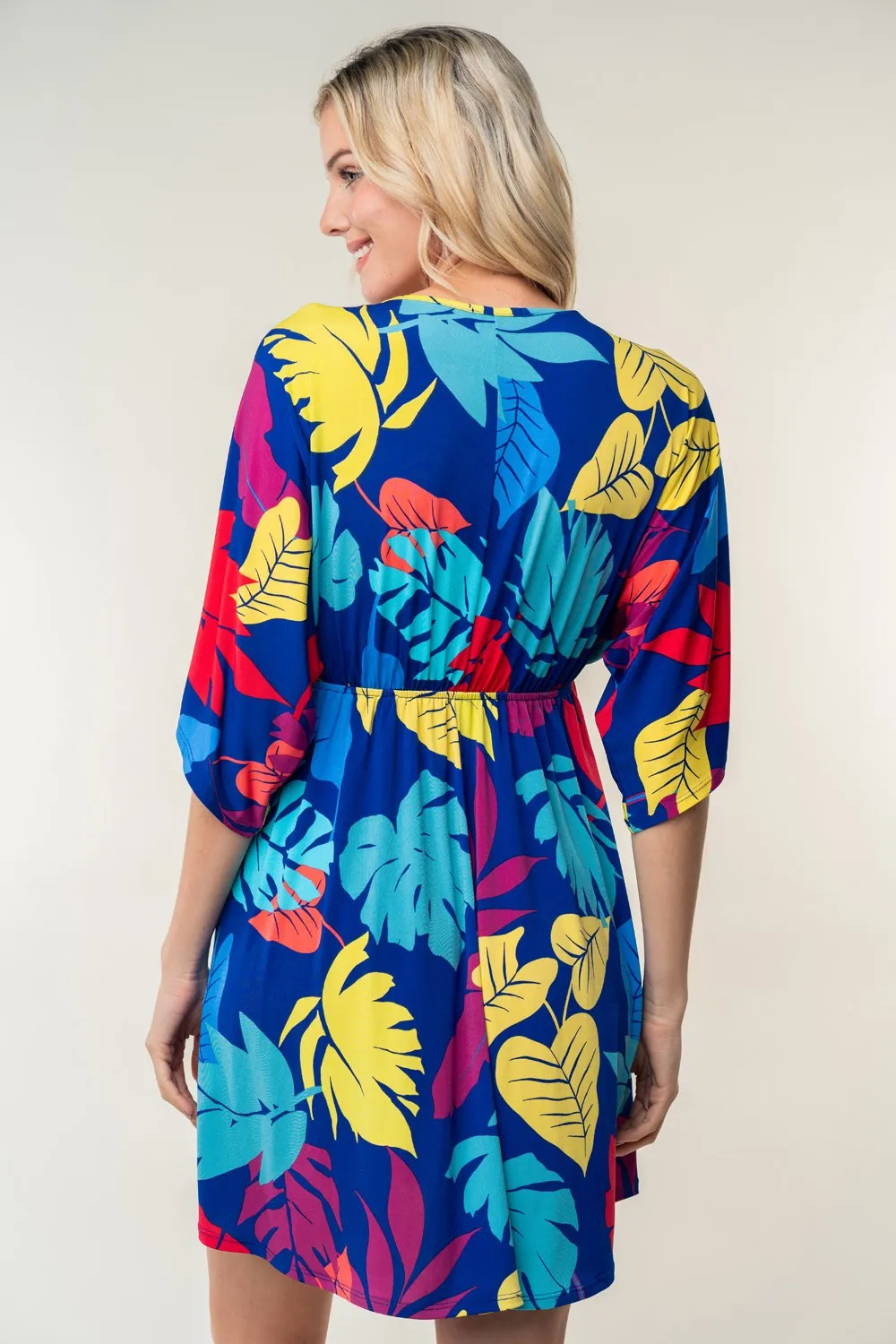 Full Size Printed V-Neck Mini Dress, image 2