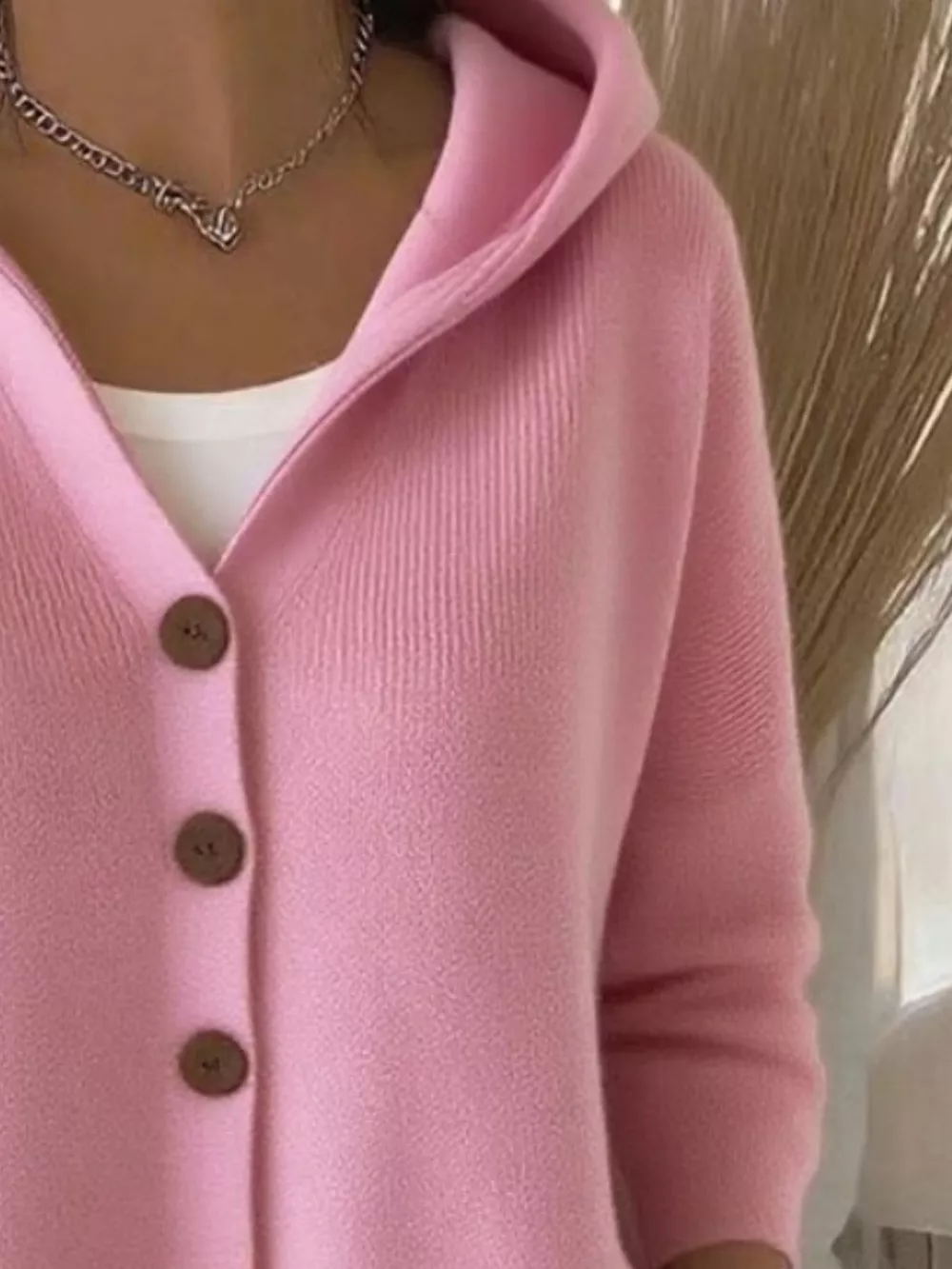 Full Size Hooded Button-Down Knit Cardigan Plus Size, image 6
