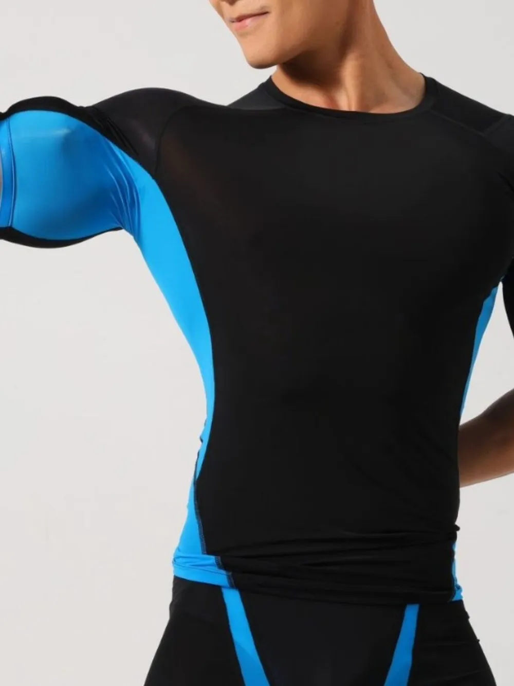 Men's Contrast Round Neck Short Sleeve T-Shirt, image 2