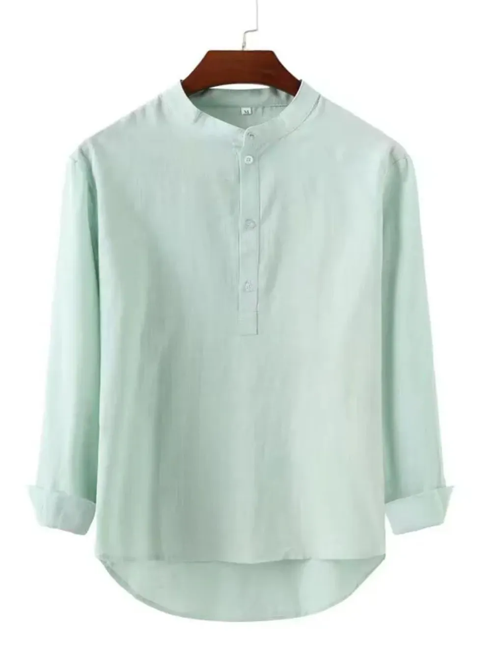 Men's Full Size Button Detail Long Sleeve Shirt Plus Size, image 2