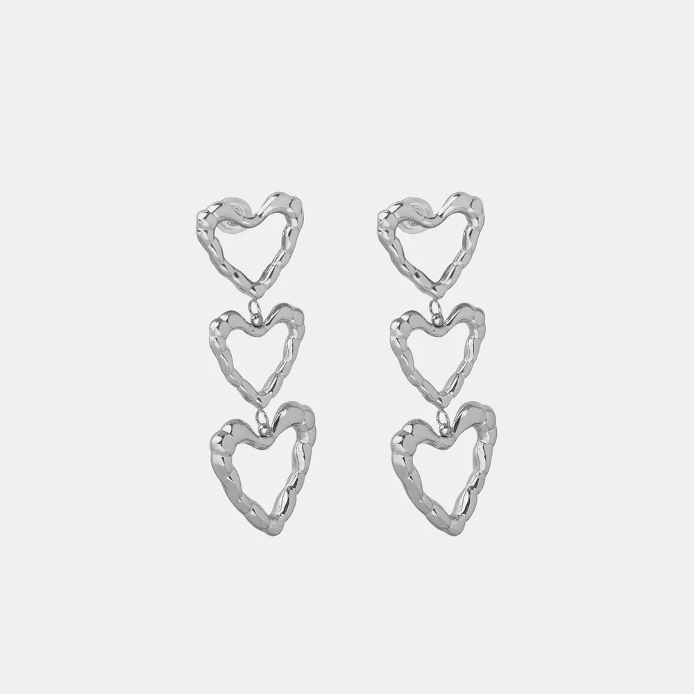 Titanium Steel Heart Earrings, image 8