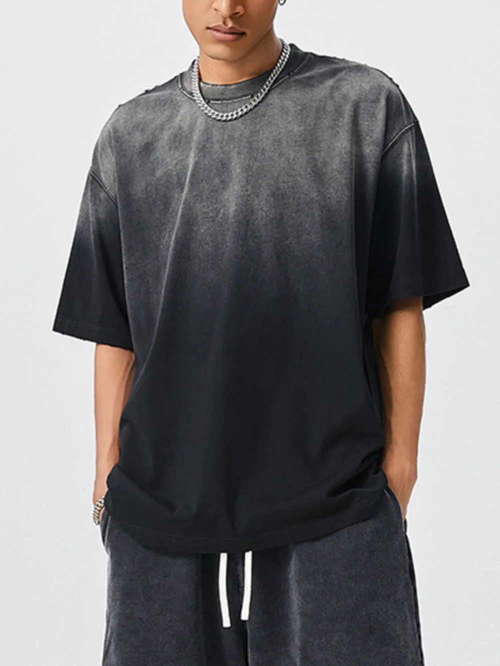 Men's Oversized Gradient Short Sleeve T-Shirt, image 2