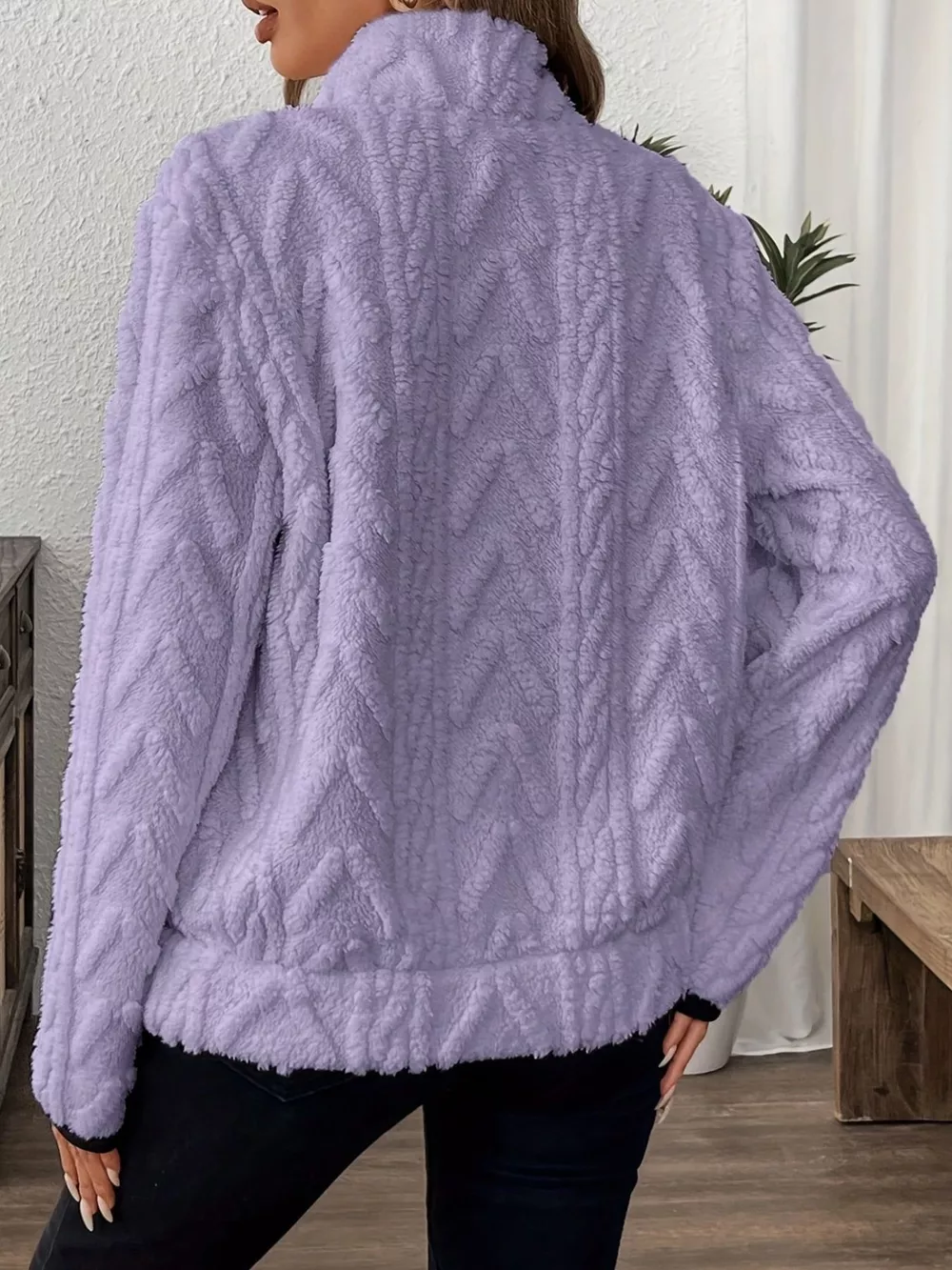 Full Size Half Zip Kangaroo Pocket Sweatshirt Plus Size, image 23