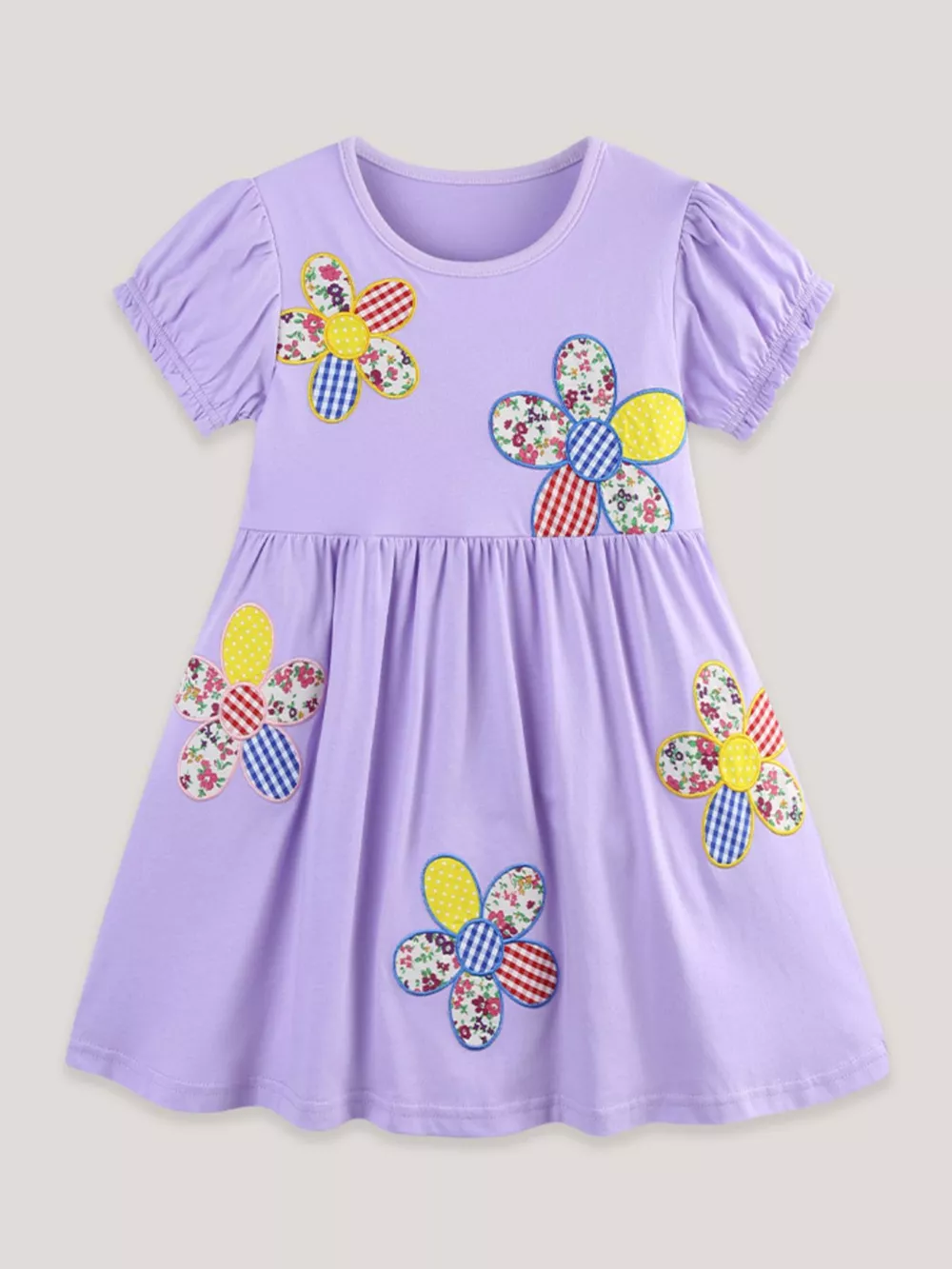Children's Floral Puff Sleeve Casual Dress, image 2