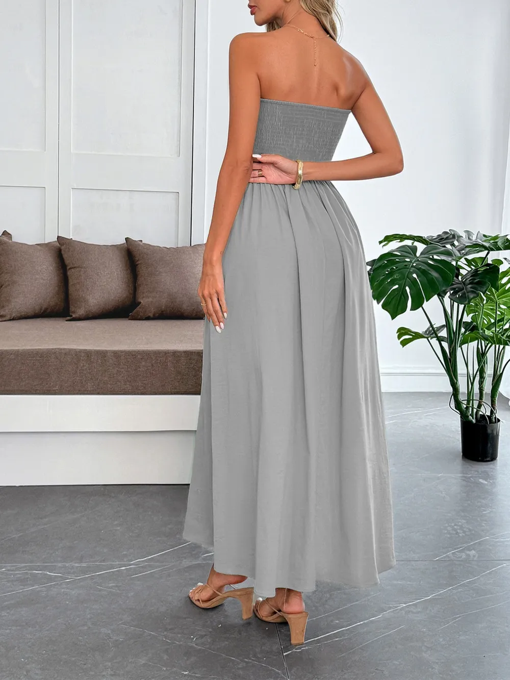 Smocked Tube Maxi Dress, image 6