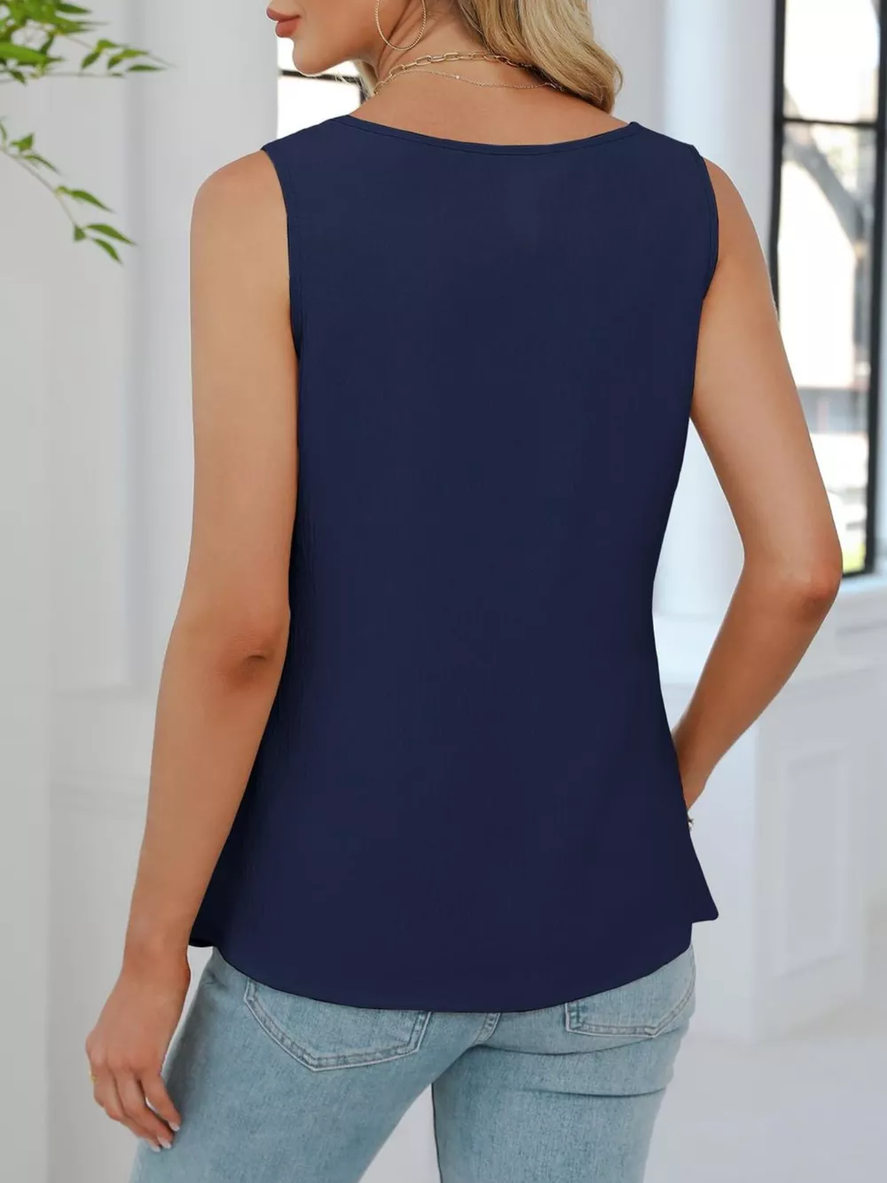 V-Neck Pleated Tank, image 9