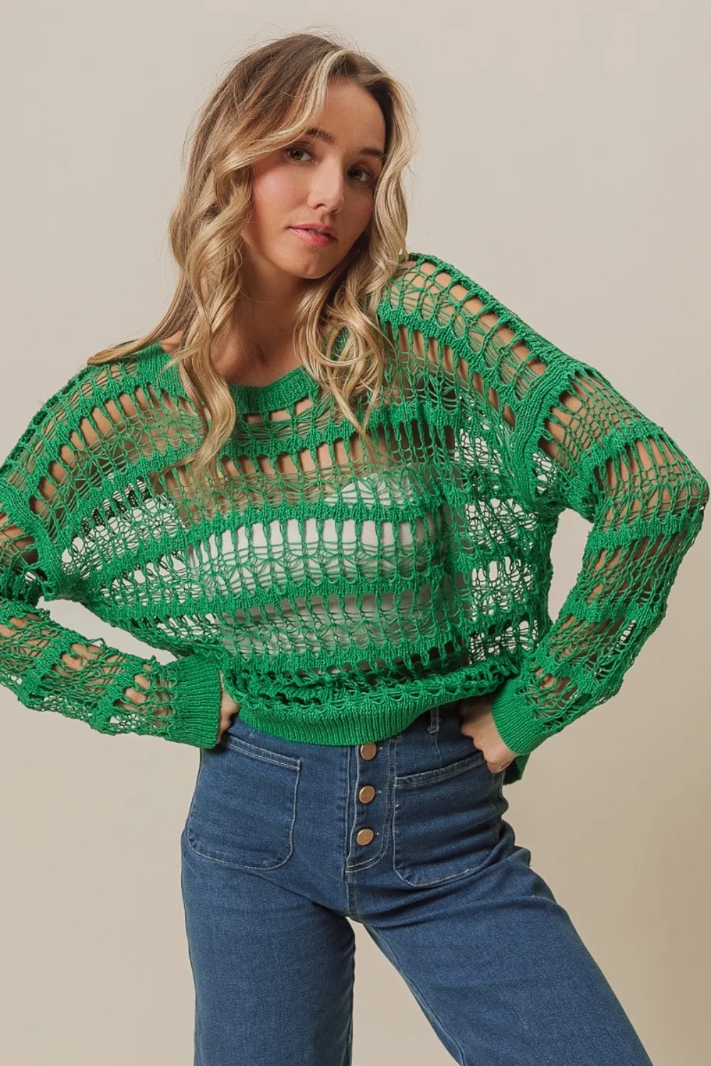Long Sleeve Knit Cover Up, image 2