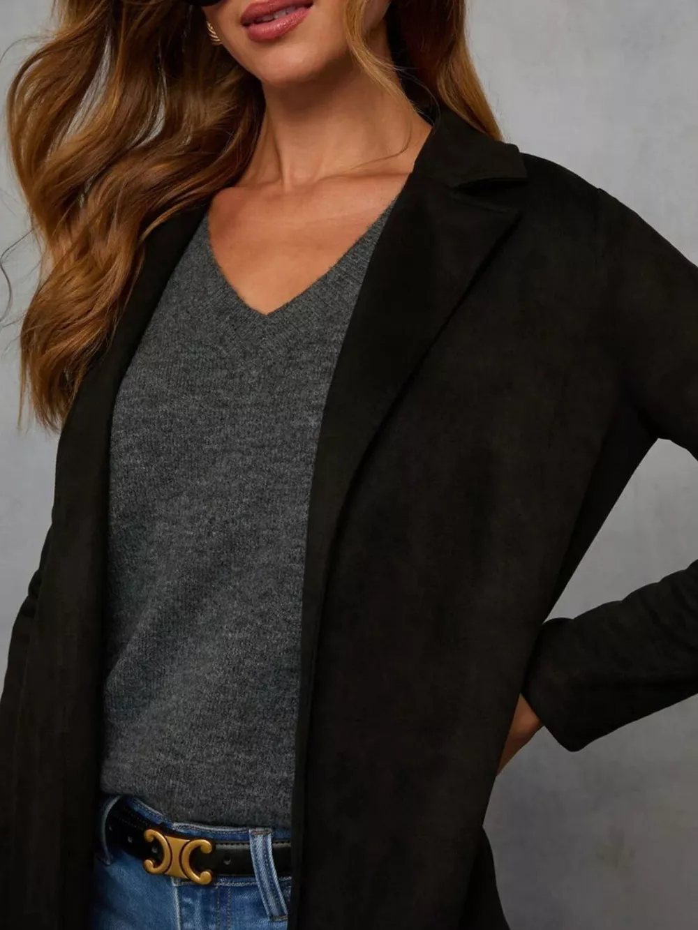 Full Size Open Front Longline Outerwear Plus Size, image 8